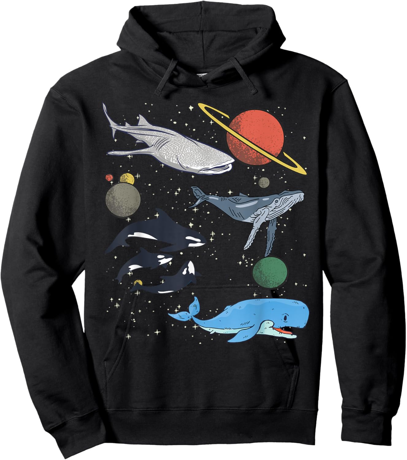 Galaxy Space White Shark Fin Costume Adult shark Hoodie - Hoodie | Black