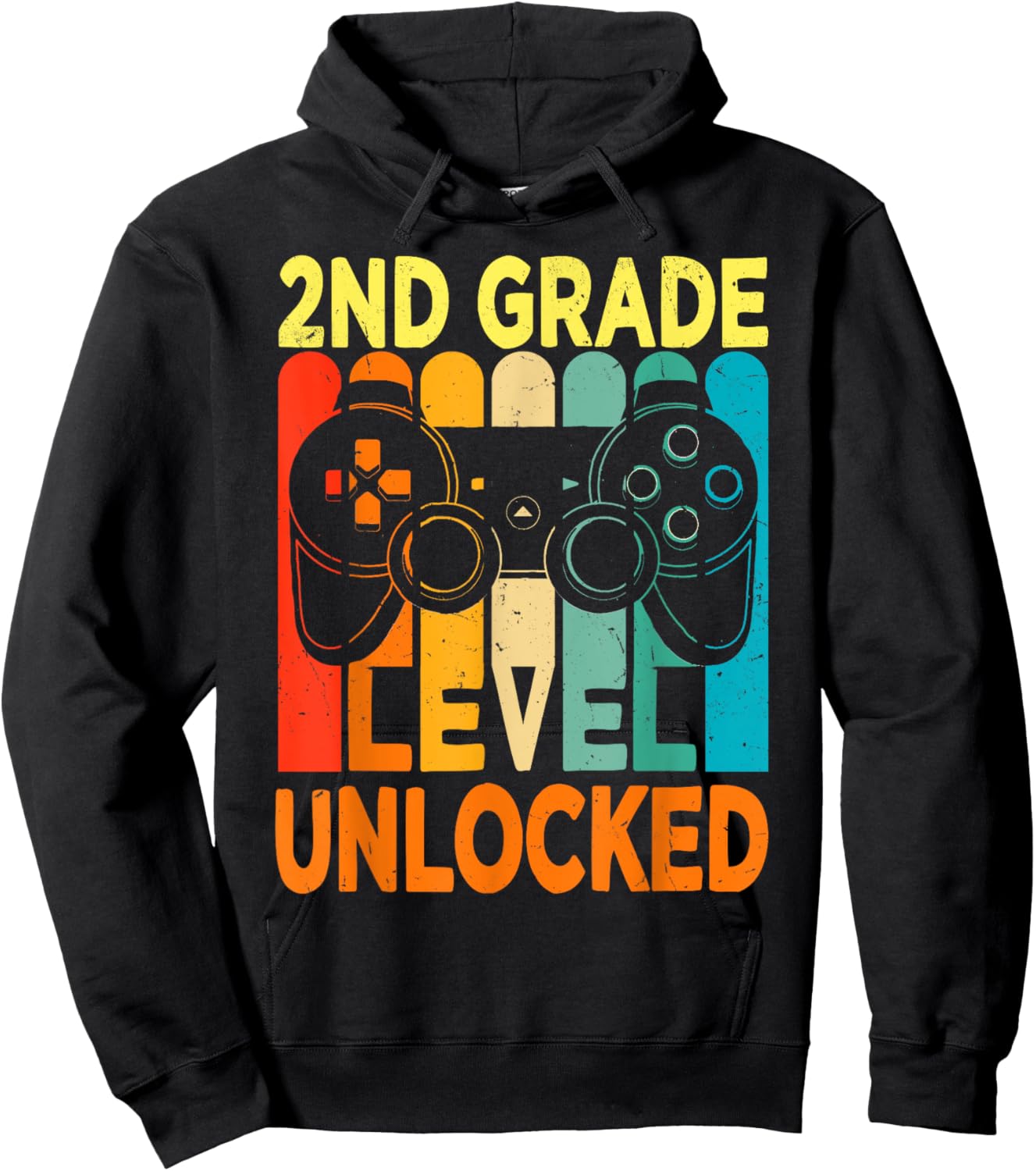 Hello 2nd Grade Level Unlocked Video Game Back to School Boy Hoodie - Hoodie | Black