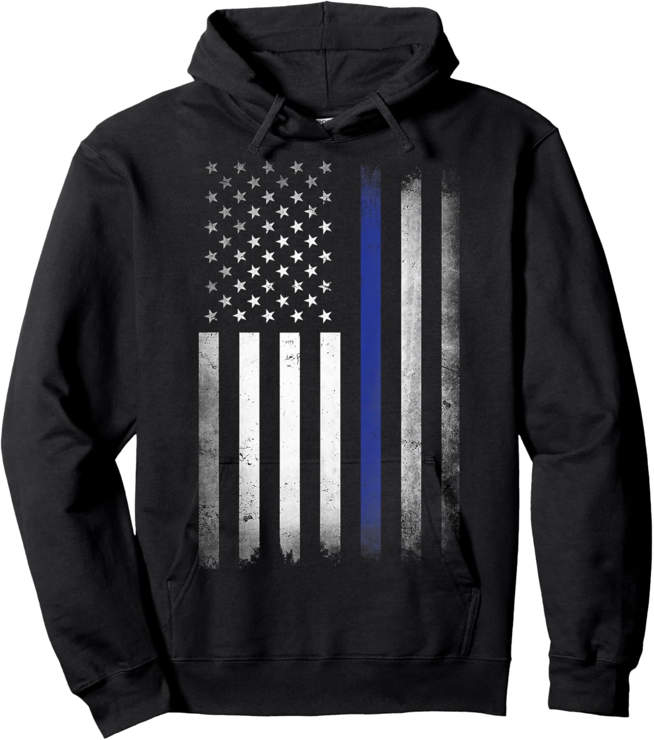 US Police USA American Flag Back the Blue Lives Matter Hoodie - Hoodie | Black
