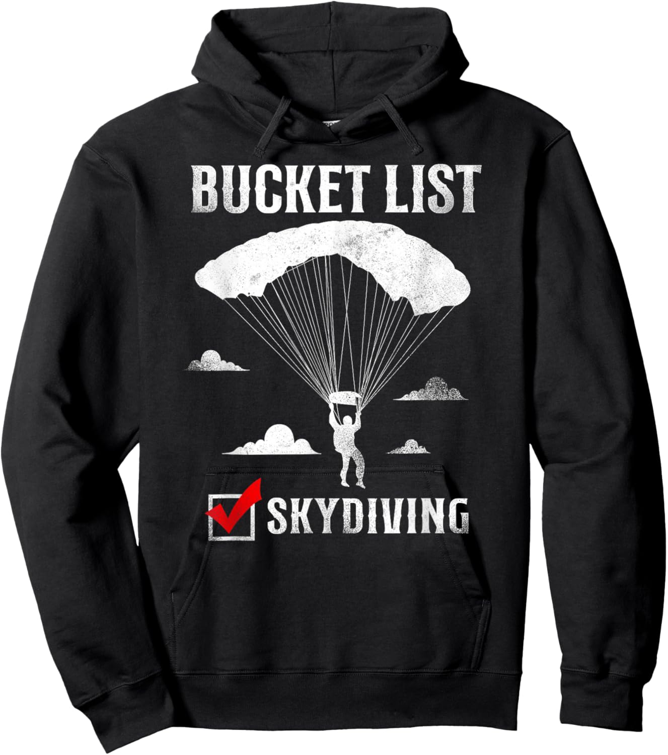 Bucket List Skydiving Vintage Hoodie - Hoodie | Black