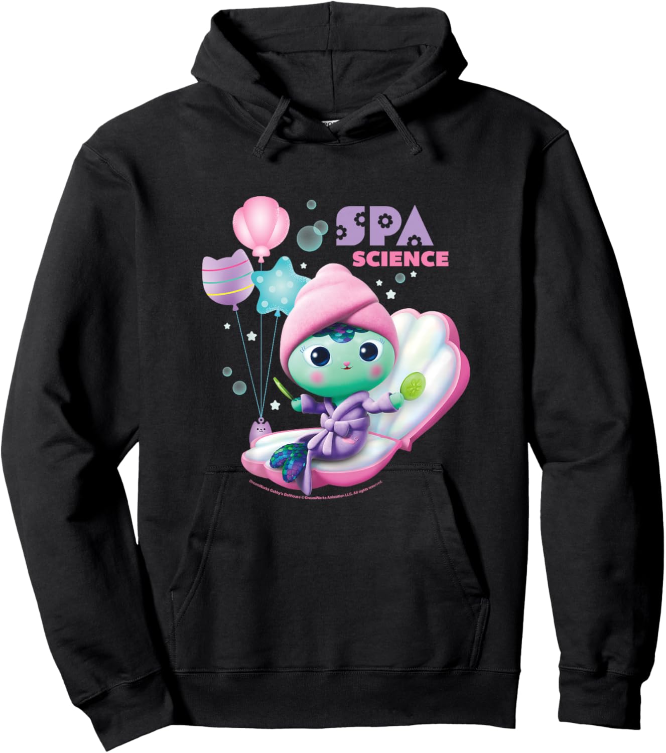 Gabby's Dollhouse MerCat Spa Science Youth Hoodie - Hoodie | Black