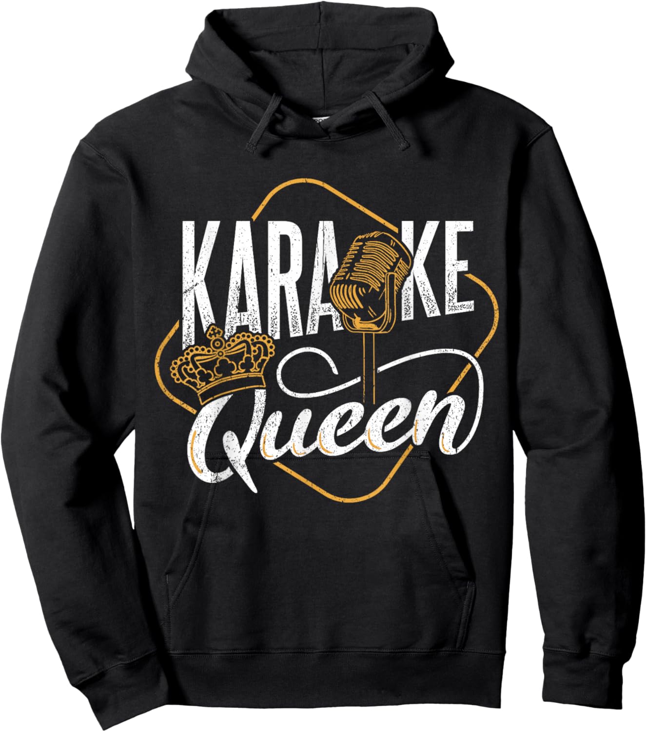 Karaoke queen - rapper singing microphone sounds singsong Hoodie - Hoodie | Black