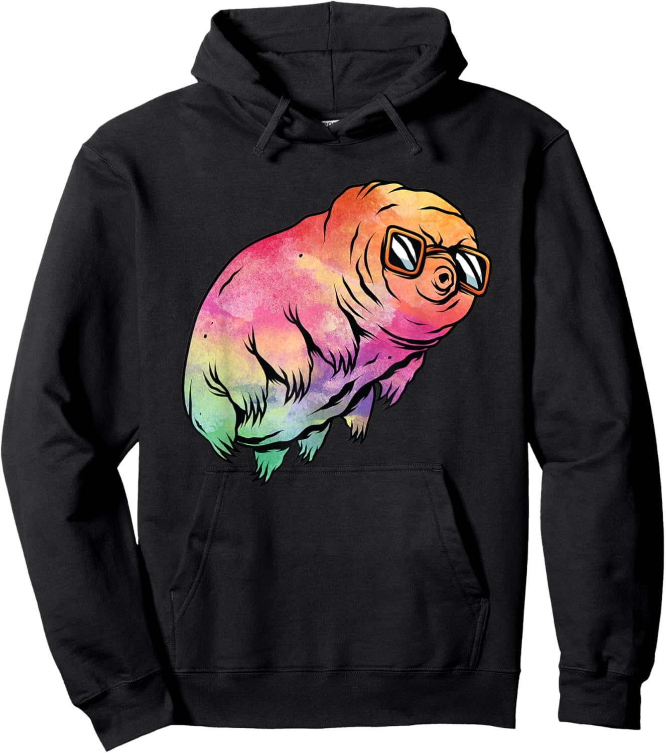 Big Rainbow Water Bear Microbiology Funny Tardigrade Hoodie - Hoodie | Black