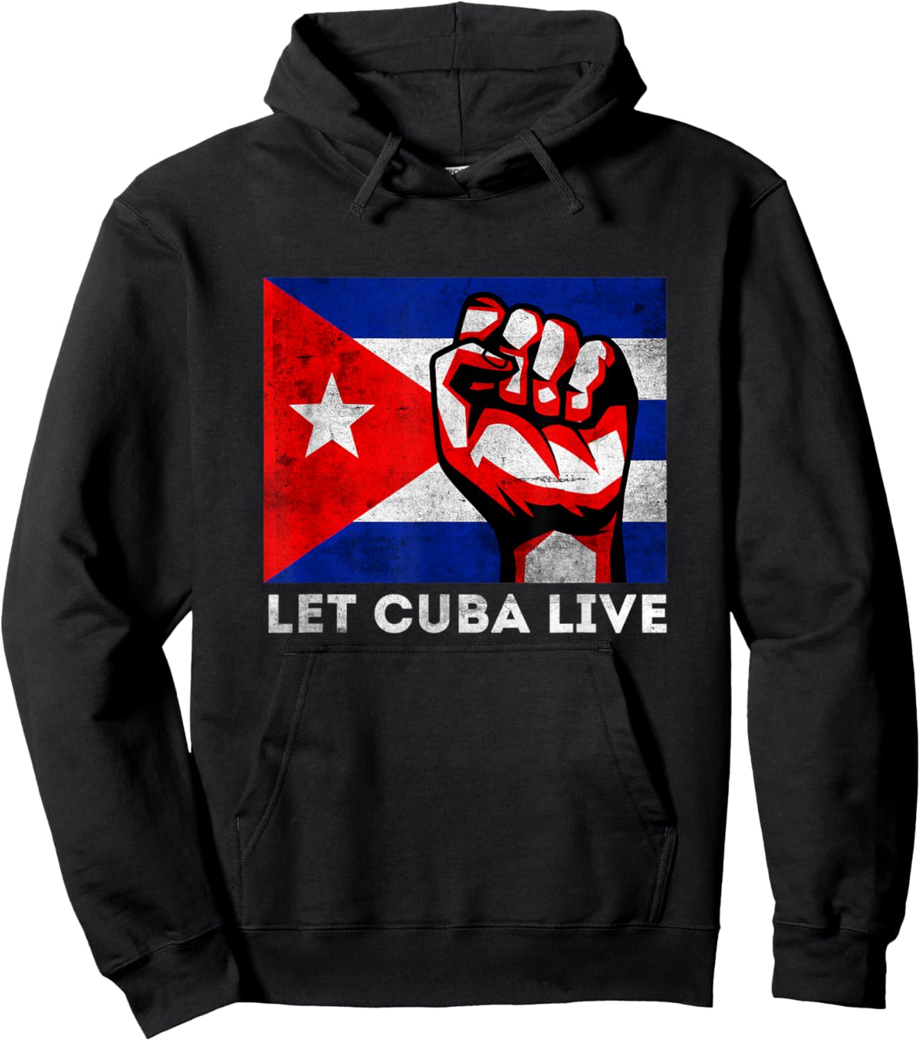 Let Cuba Live Patria Y Vida Free Sos Cuba Flag Hoodie - Hoodie | Black