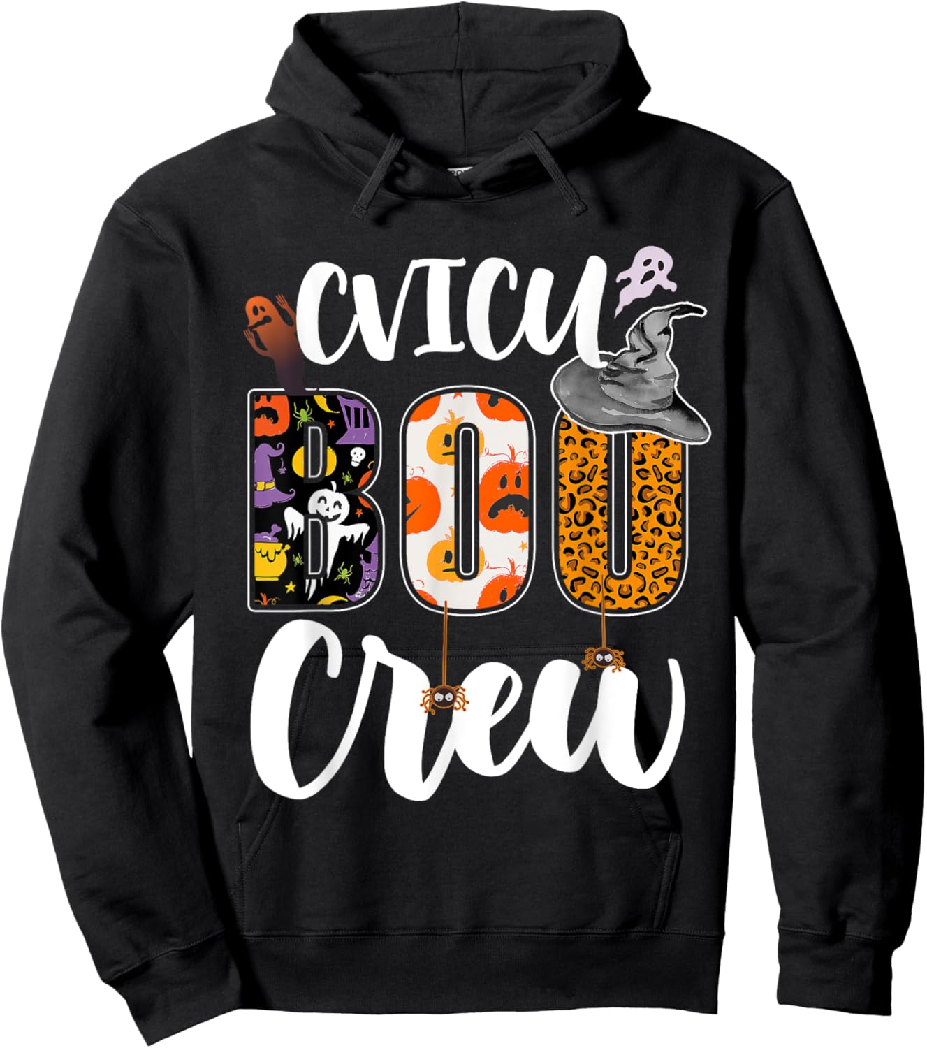 CVICU Boo Crew Ghost Funny Halloween CVICU Nurse RN Matching Hoodie - Hoodie | Black