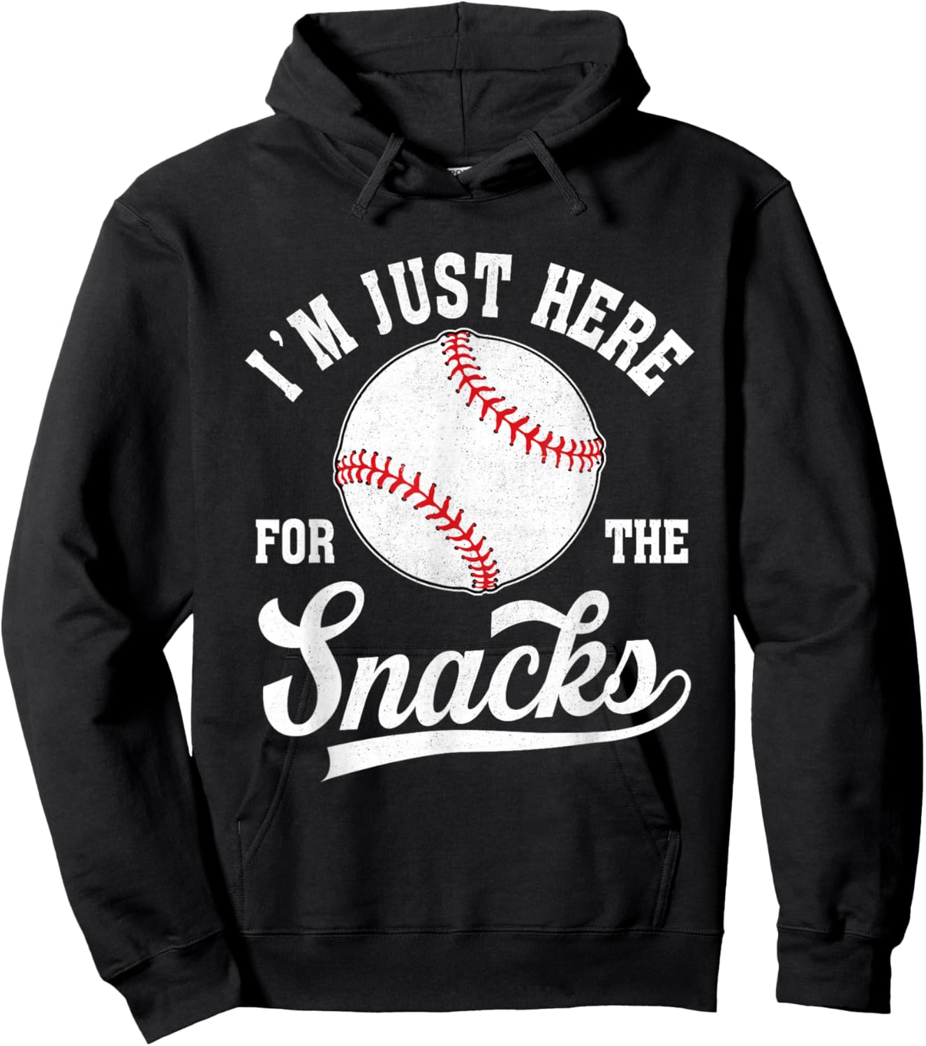 I'm Just Here For The Snacks Funny Fantasy Baseball Hoodie - Hoodie | Black