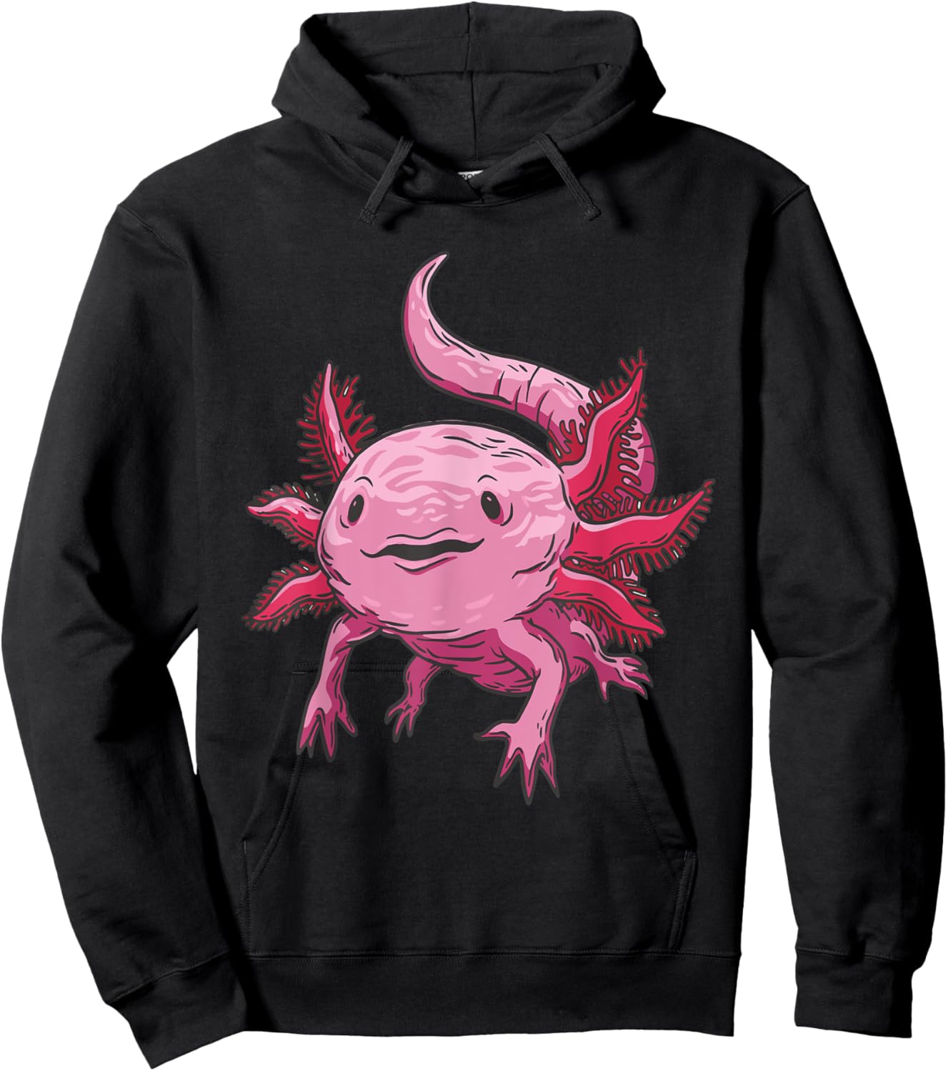 Realistic pink axolotl Hoodie - Hoodie | Black