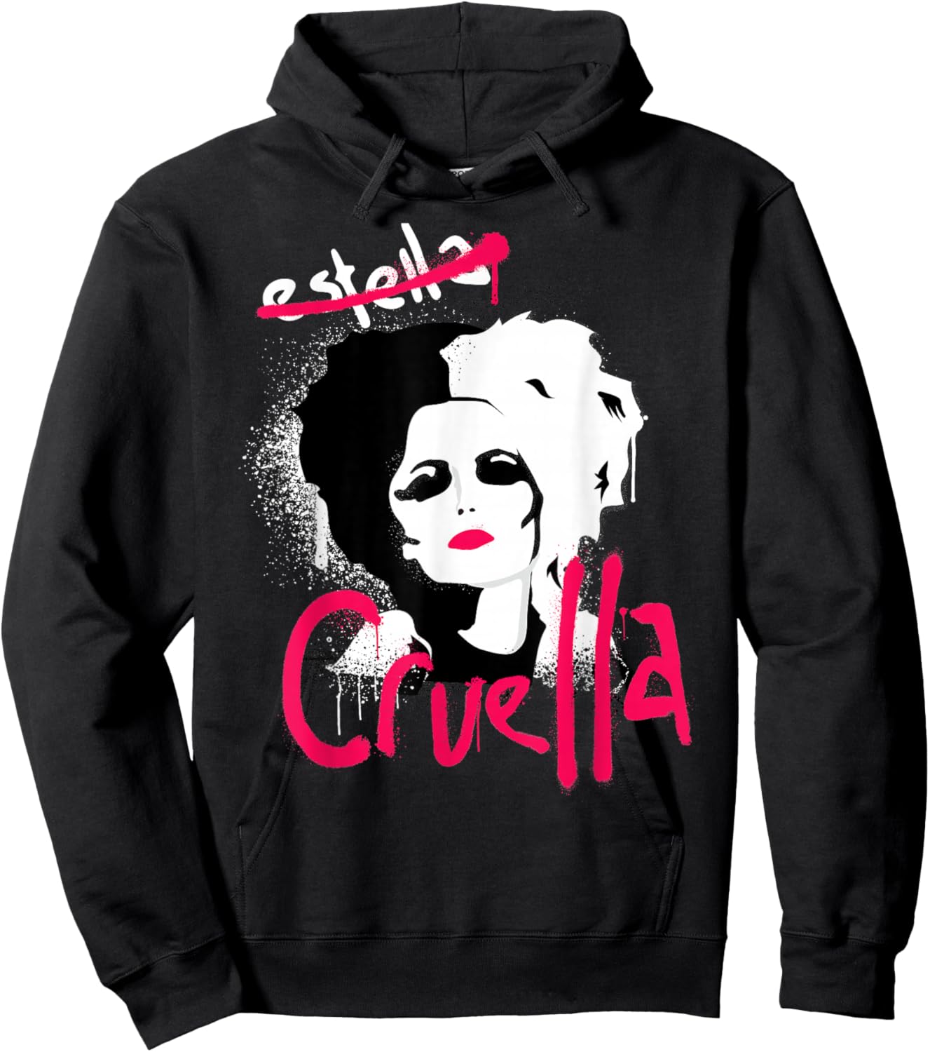 Disney Cruella Estella Punk Rock Spray Paint Hoodie - Hoodie | Black