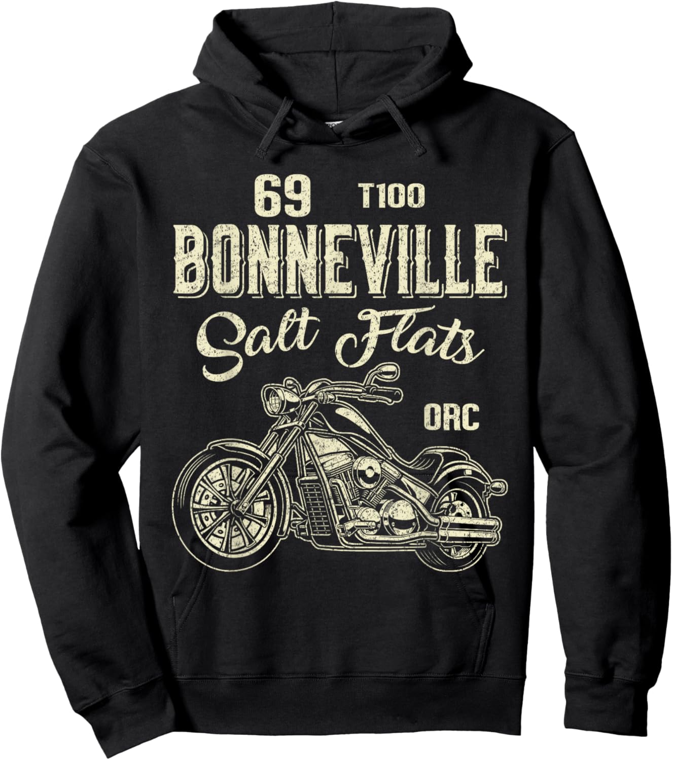 Bonneville Salt Flats Vintage Retro Motorcycle Rider Funny Hoodie - Hoodie | Black