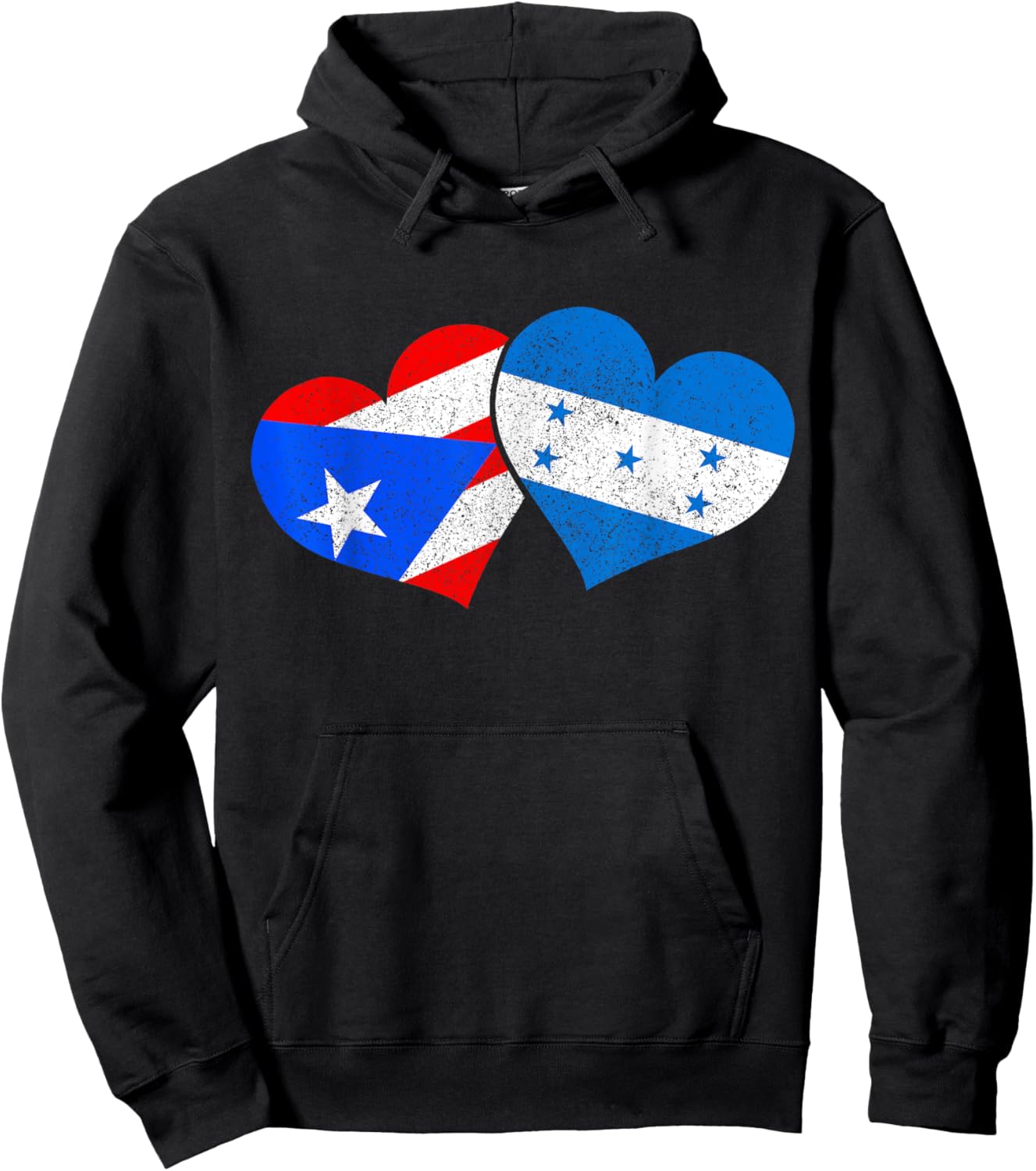 Puerto Rico & Honduras Heritage Puerto Rican Flag Hoodie - Hoodie | Black