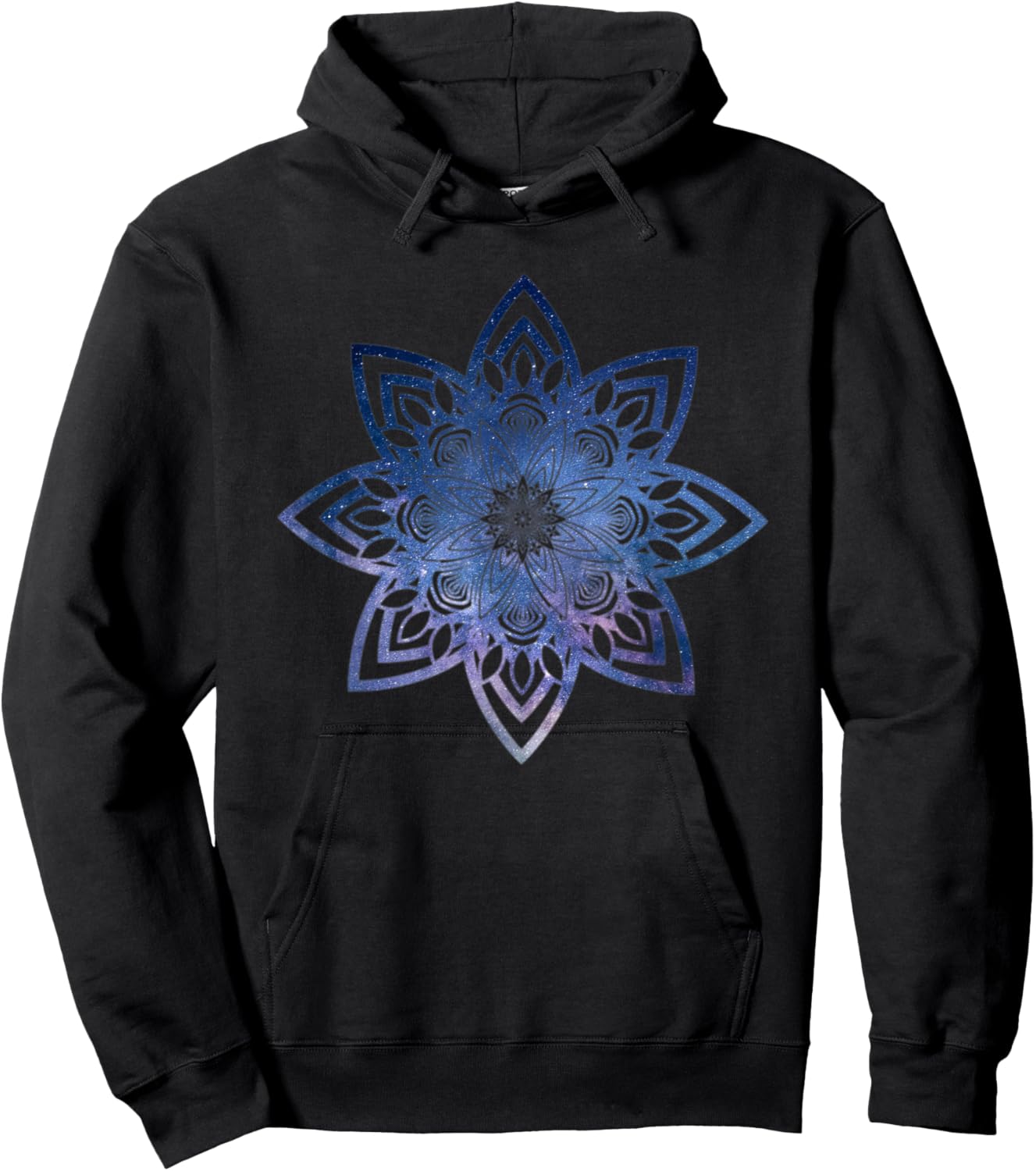 Blue Milkyway Mandala Sacred Geometry Yoga Mantra Om Hoodie - Hoodie | Black