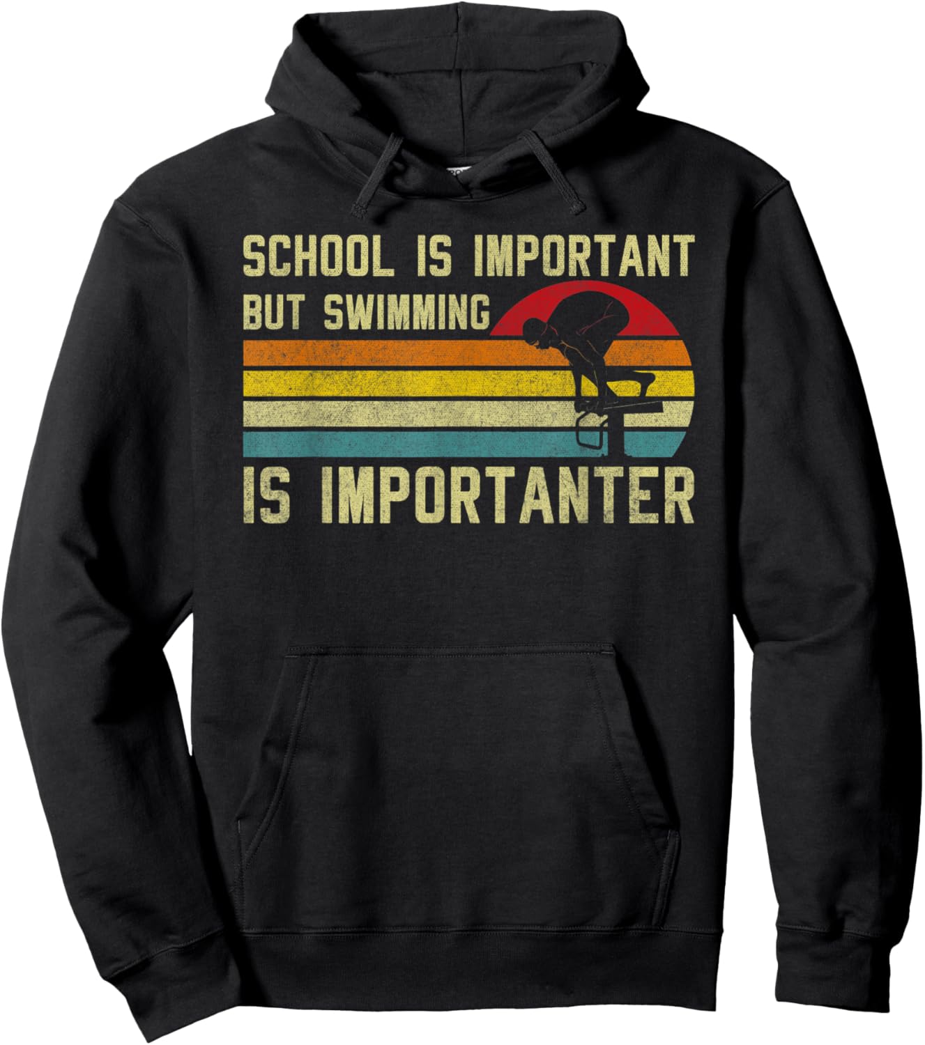 Swimmer School Is Important but Swimming Is Importanter Hoodie - Hoodie | Black