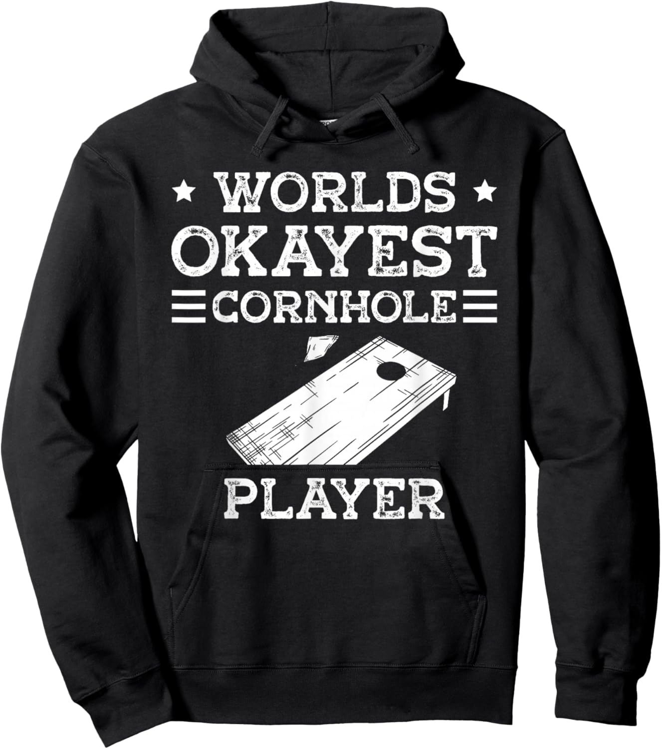 World's okayest cornhole player for a Cornhole player Hoodie - Hoodie | Black