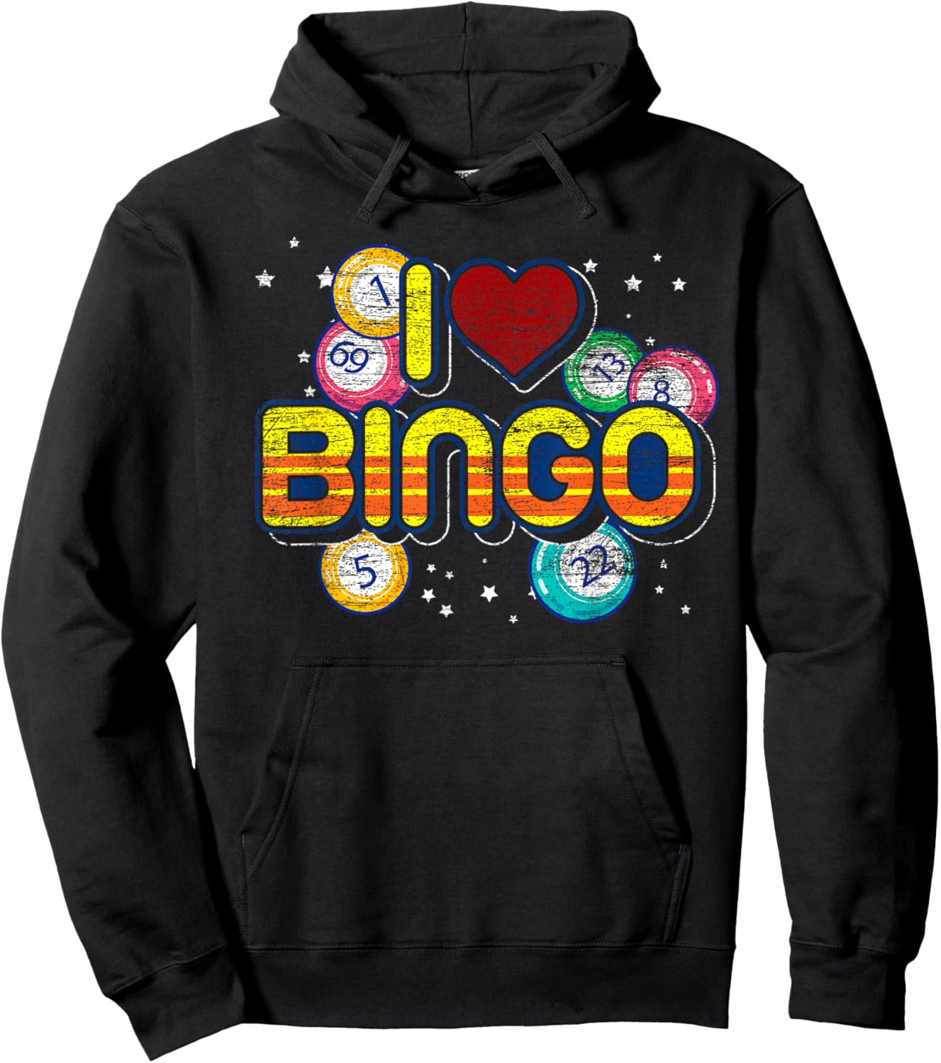 Lucky Bingo Player Gift Bingo Winner Lottery I Love Bingo Hoodie - Hoodie | Black