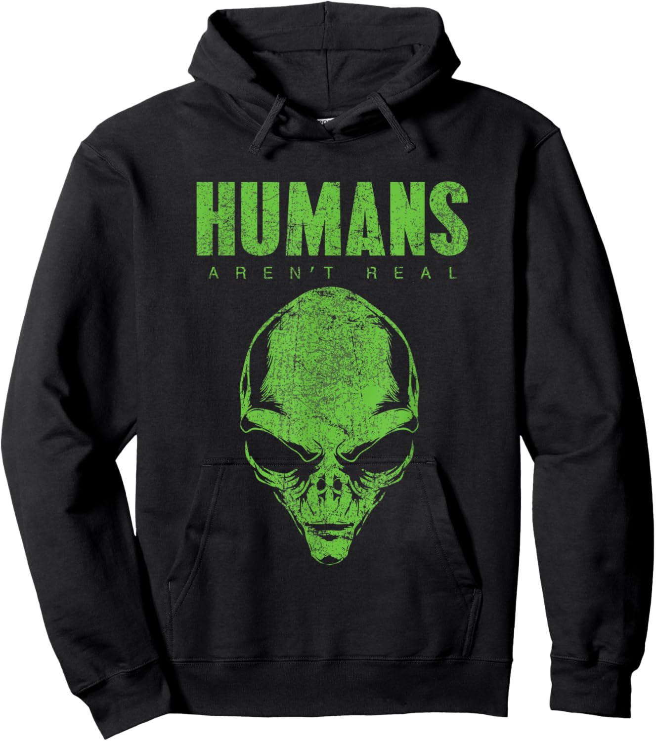 Humans Aren't Real Alien Believer Shirt Funny Cute UFO Space Hoodie - Hoodie | Black