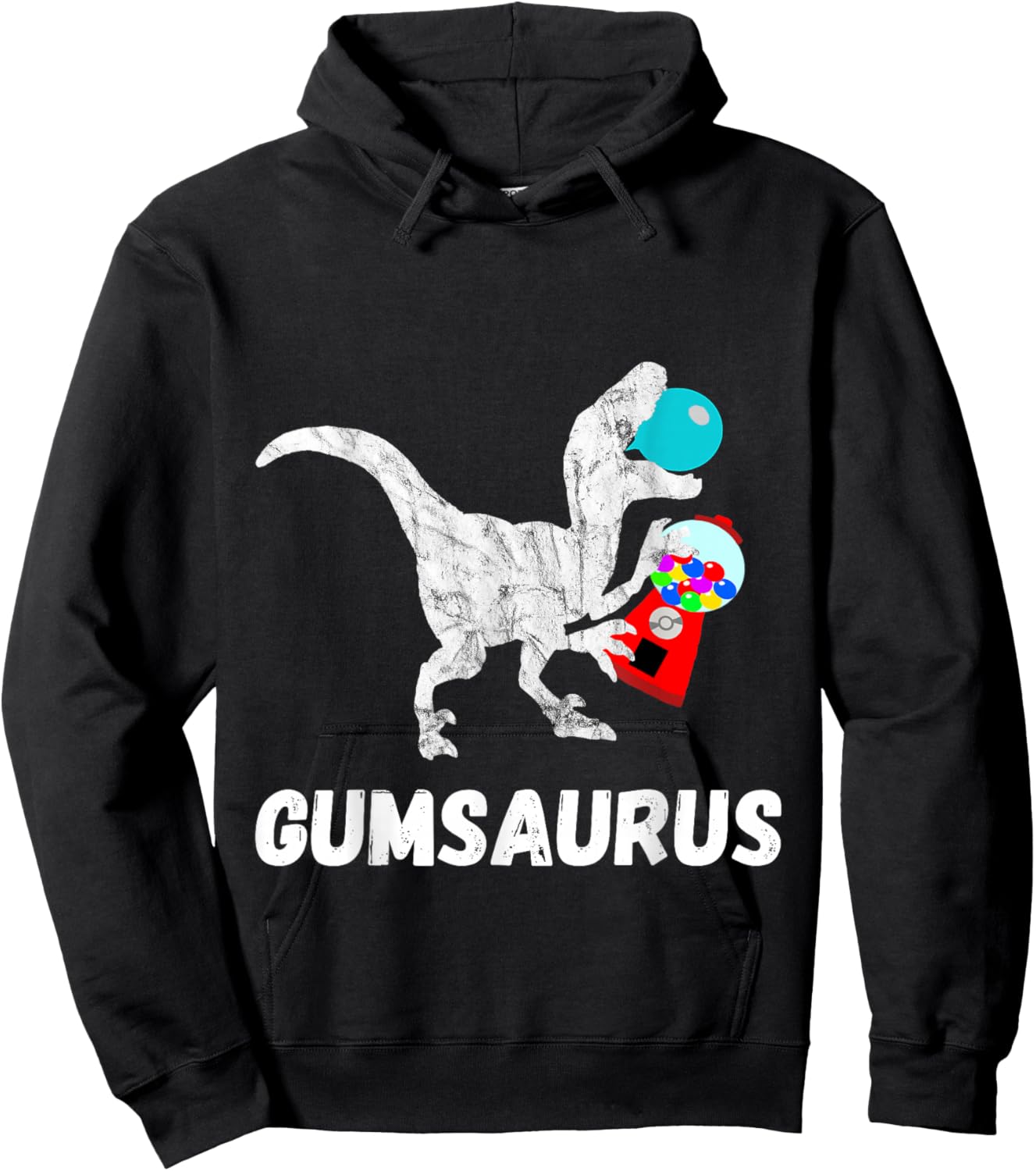 Bubble Gum Saurus Gumball Machine Chewing Dinosaurs T-Rex Hoodie - Hoodie | Black