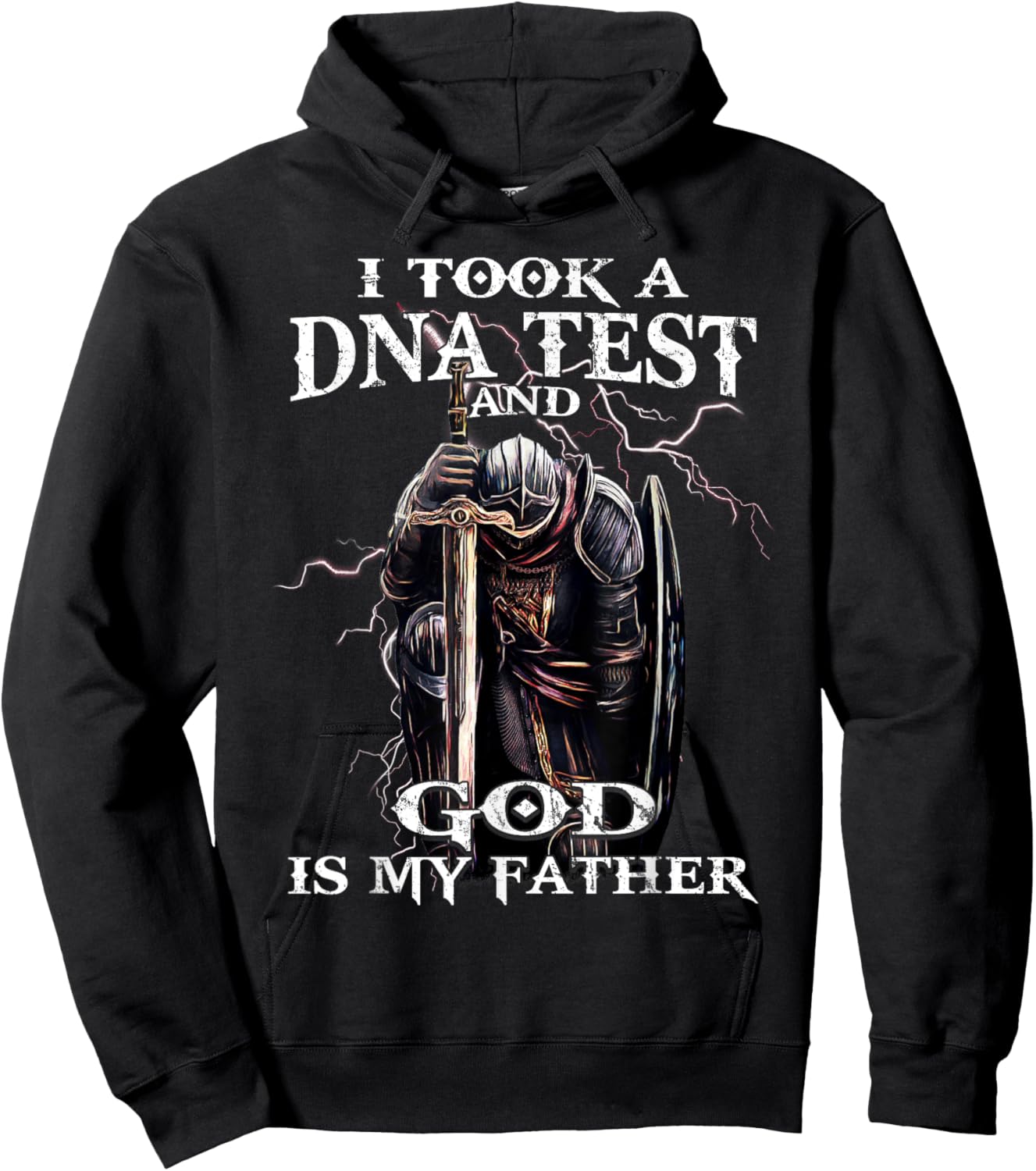 Knights Templar God is My Father Crusader Warrior Bible Hoodie - Hoodie | Black