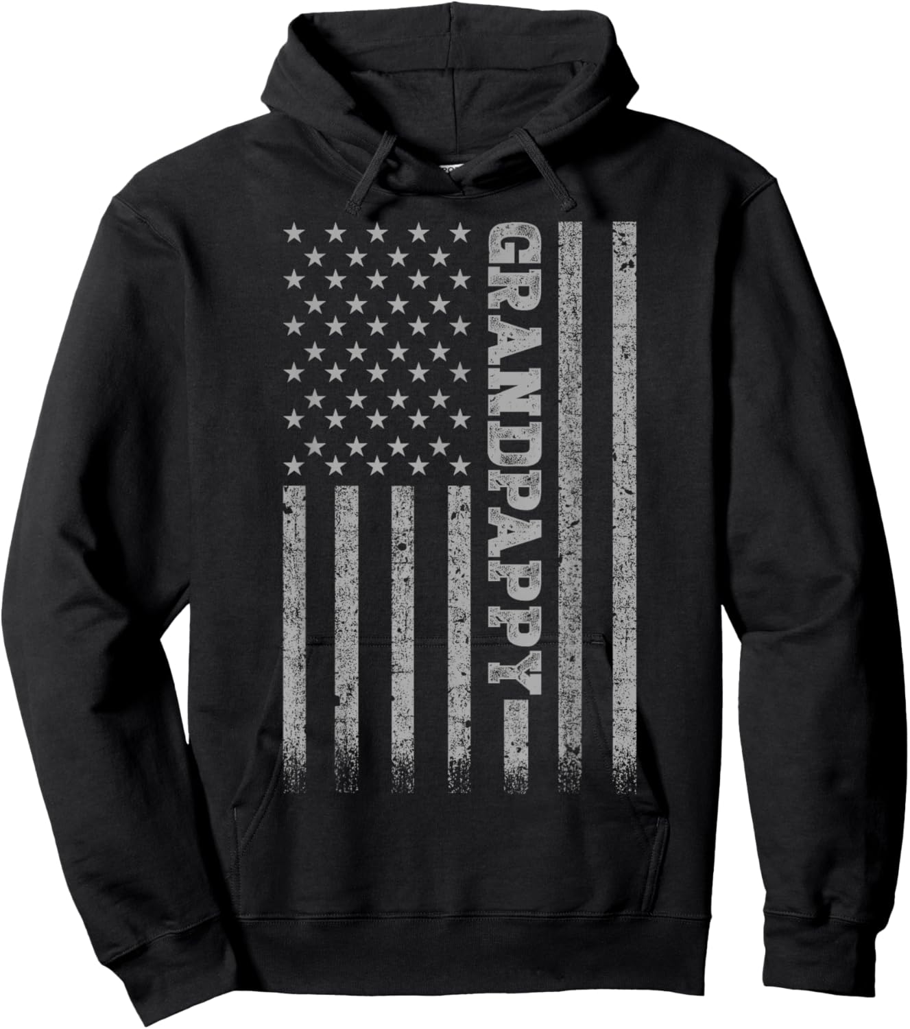 Gifts For Grandpappy Grandpappy American Flag - Black, , Short Sleeve, , Patriotic, Casual, Modern, American Flag Hoodie - Hoodie | Black