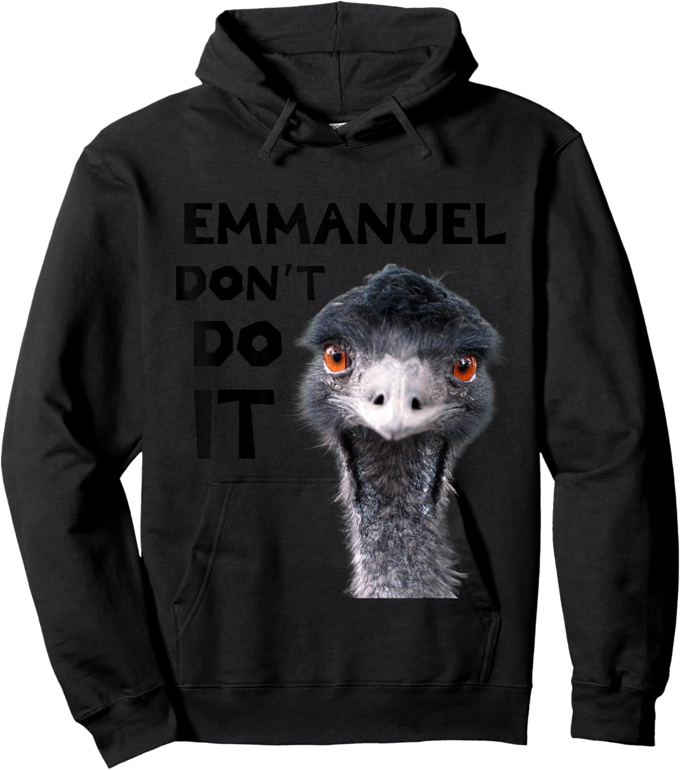 Emu Love Emmanuel Don't Do It Viral Emu , White Hoodie - Hoodie | Black
