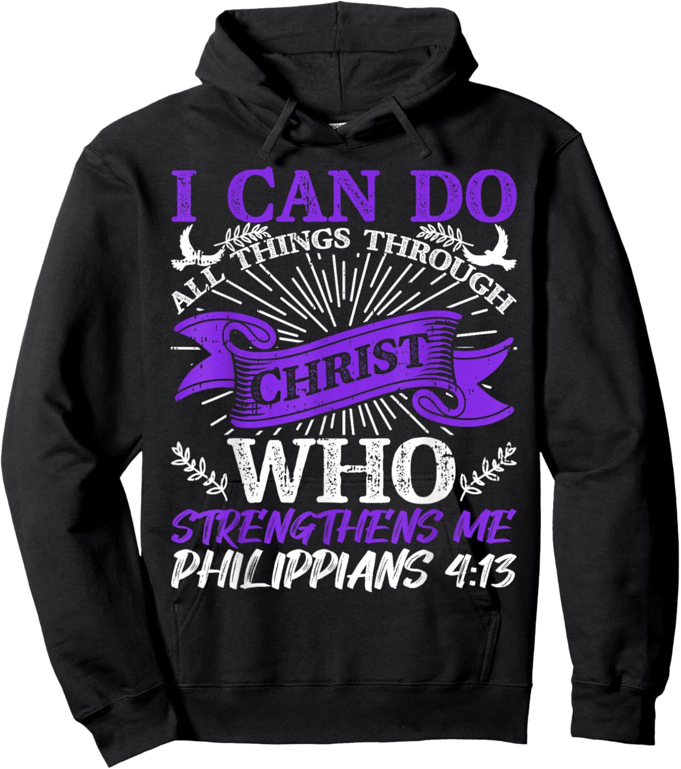 God Strengthens Me Religious Christian Believing Hoodie - Hoodie | Black