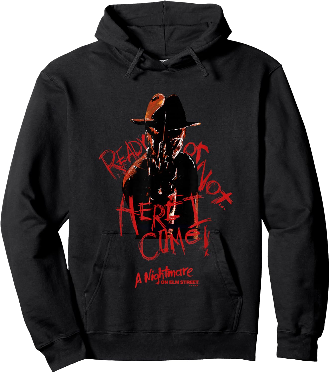 A Nightmare On Elm Street Halloween Ready Or Not Freddy Logo Hoodie - Hoodie | Black