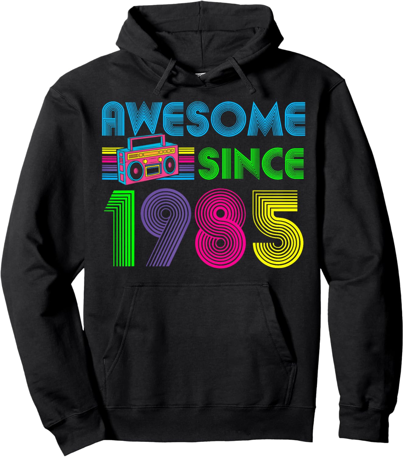 Retro Vintage 80s Awesome Since 1985 36th Birthday Hoodie - Hoodie | Black