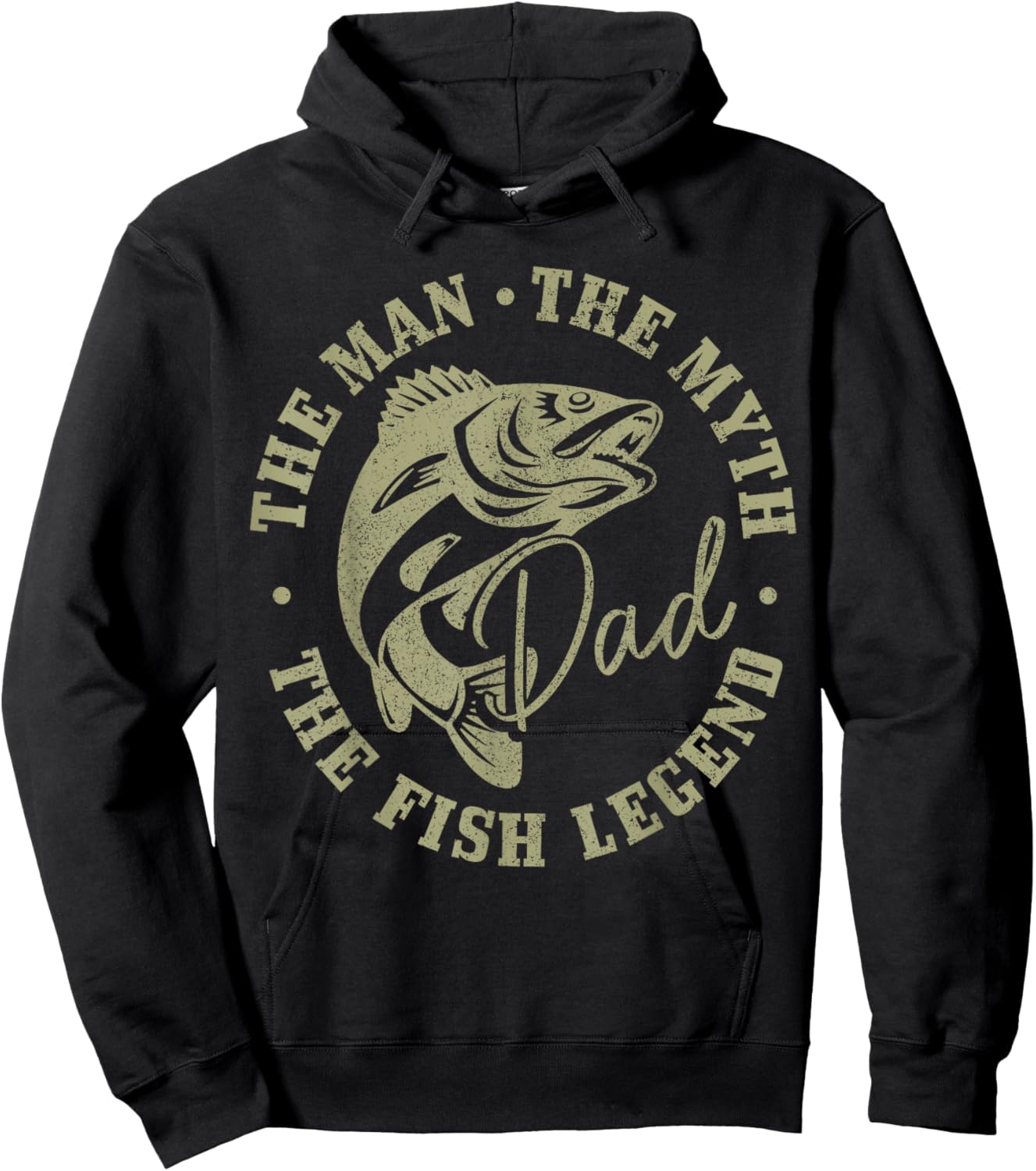 Fishing Dad The Man The Myth The Fish Legend Fisherman Hoodie - Hoodie | Black