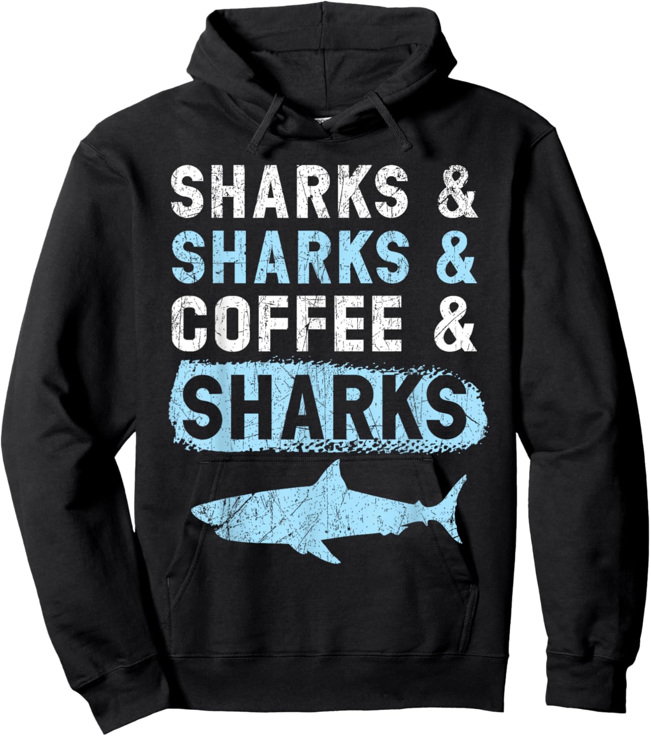 Sharks And Coffee Underwater Animal Jawsome Coffeeholic Hoodie - Hoodie | Black