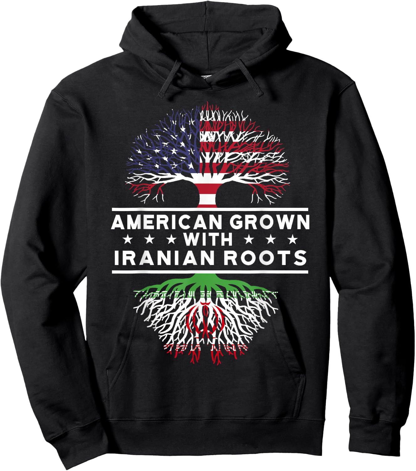 American Grown with Iranian Roots - Iran Hoodie - Hoodie | Black