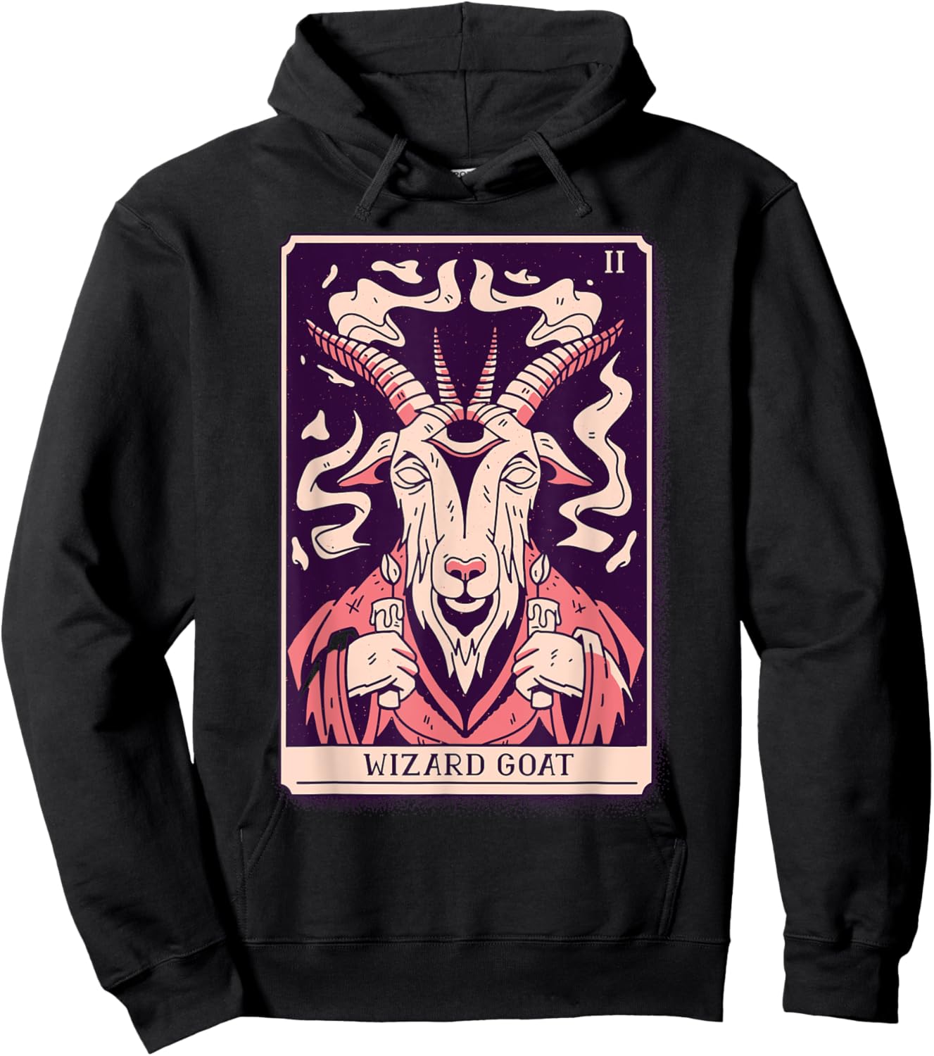 Tarot Card Goat Wizard Devil Gothic Magic, Occult Hoodie - Hoodie | Black