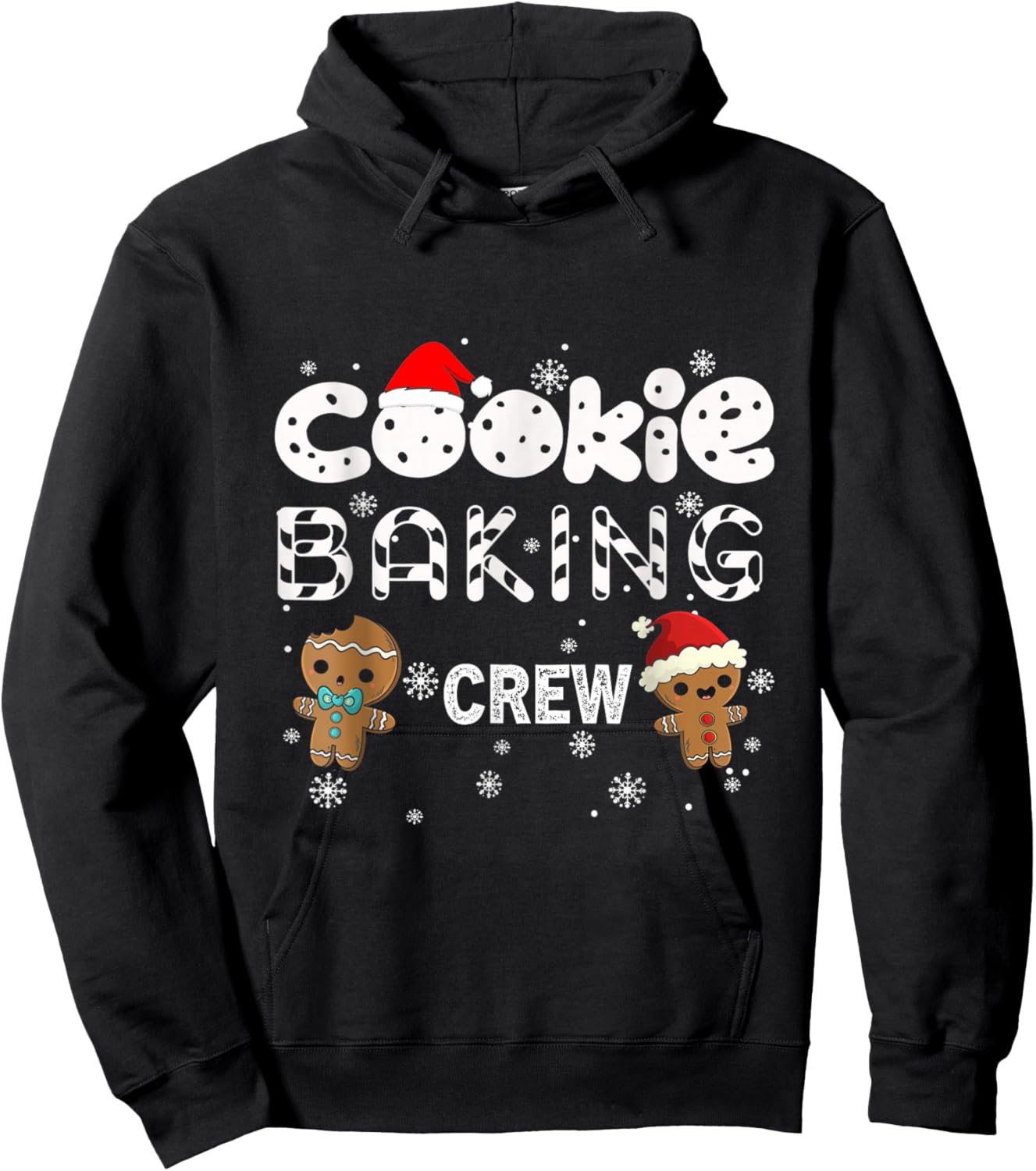 Cookie Baking Crew Gingerbread Christmas Costume Pajamas Hoodie - Hoodie | Black