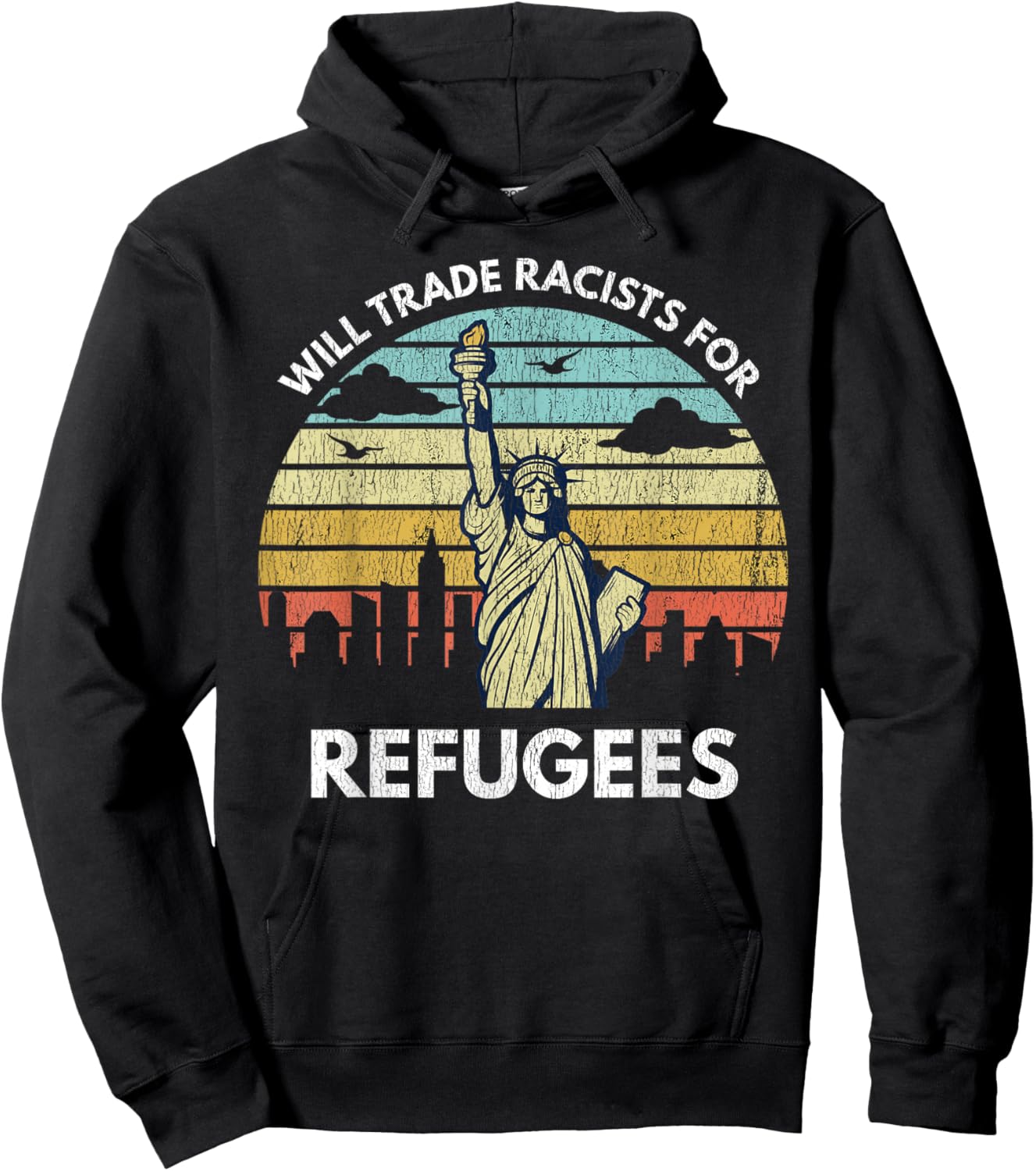 Will Trade Racists For Refugees Hoodie - Hoodie | Black