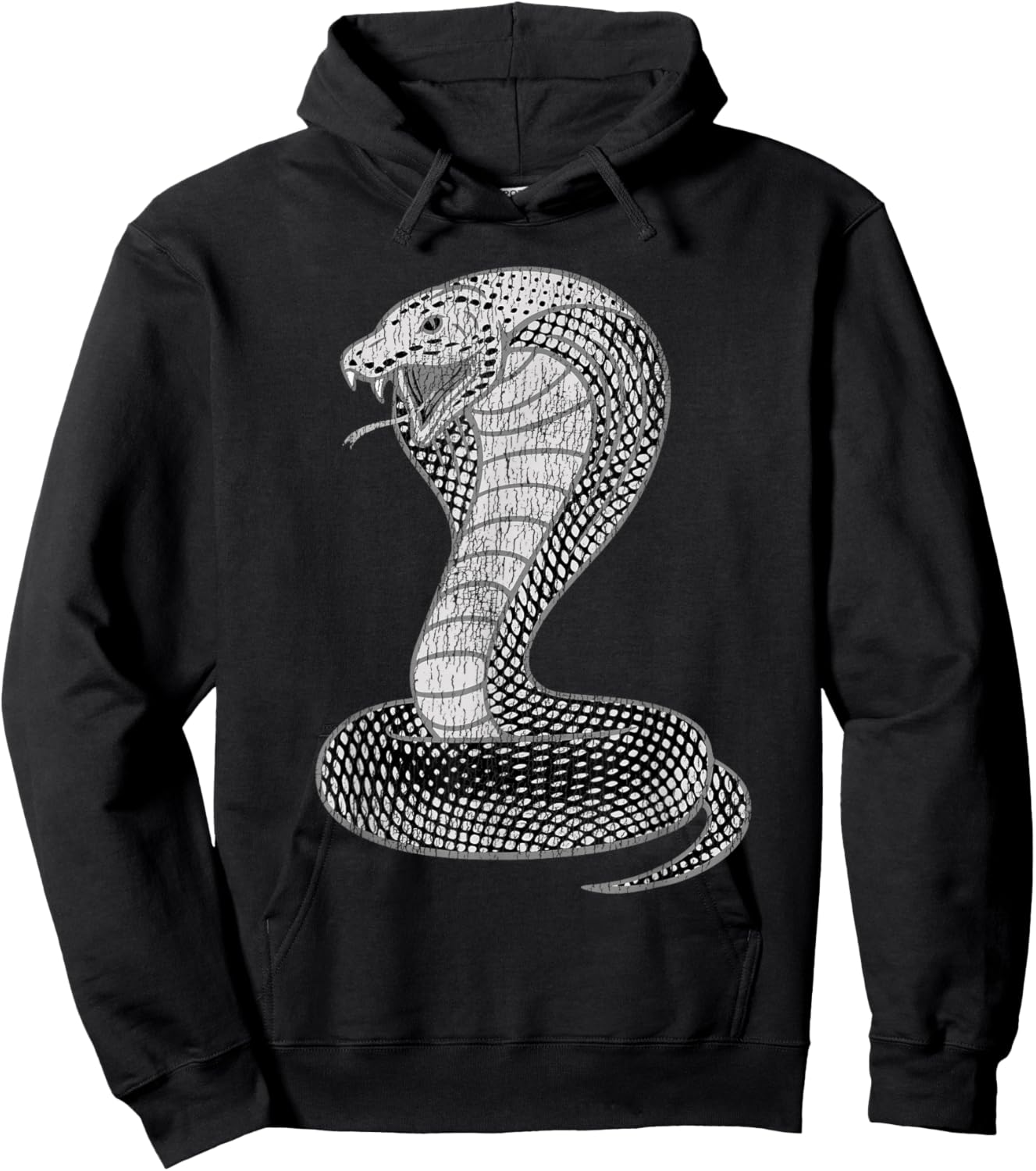 Vintage Distressed King Cobra Power Snake Muscle Car Karate Hoodie - Hoodie | Black