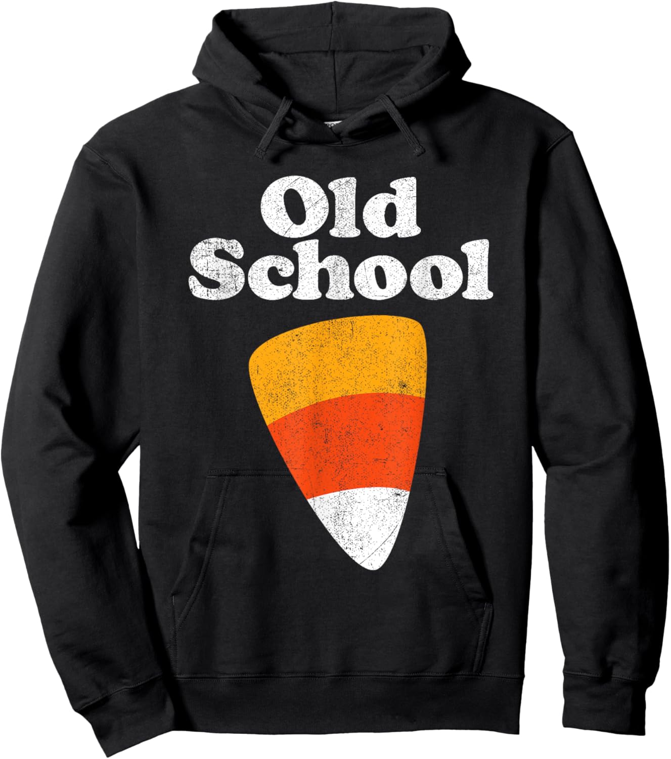 Old School Halloween Candy Corn Funny 70's 80's Costume Hoodie - Hoodie | Black