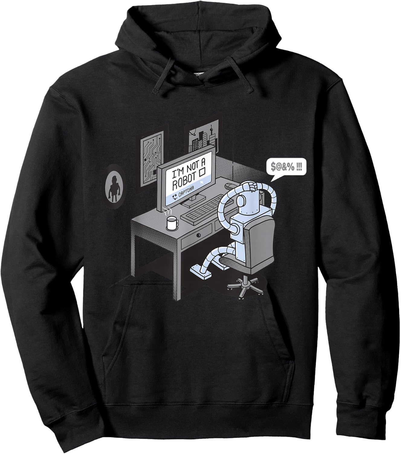 I'm Not a Robot | Funny Computer Pun Hoodie - Hoodie | Black