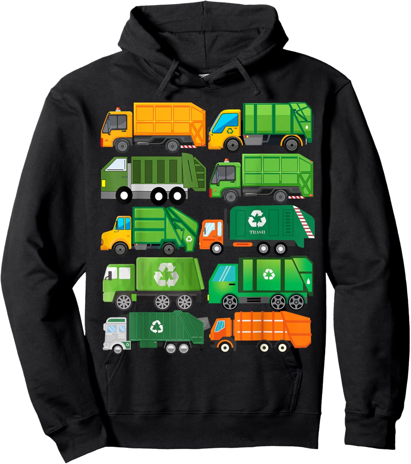 Garbage Truck Recycling Day Trash Waste Separation Birthday Hoodie - Hoodie | Black