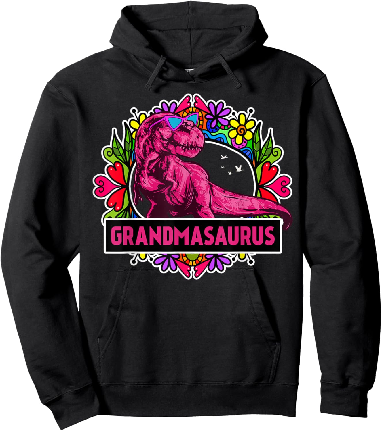 Funny Grandma Saurus - Grandmasaurus Hoodie - Hoodie | Black