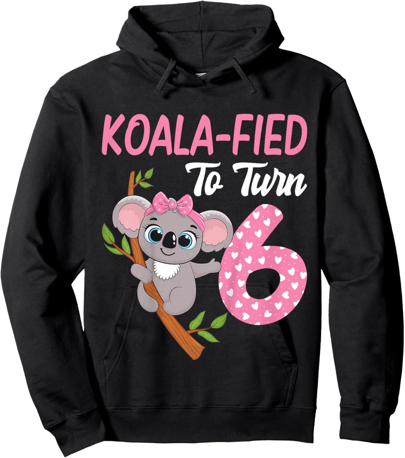 6 Year Old Koala 6th Birthday Party Animal Koala Lover Hoodie - Hoodie | Black