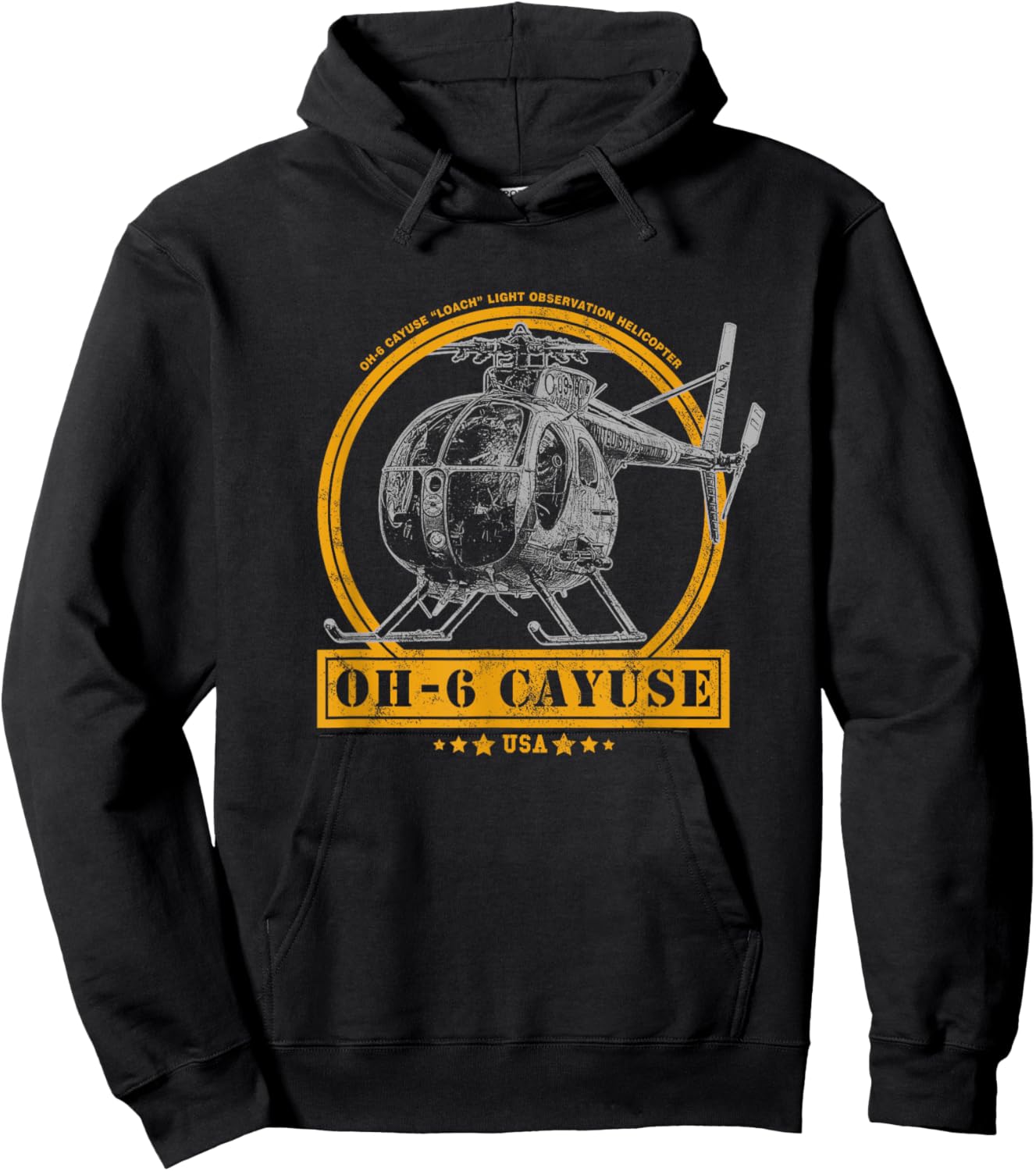 OH-6 "Loach" Cayuse Helicopter Hoodie - Hoodie | Black