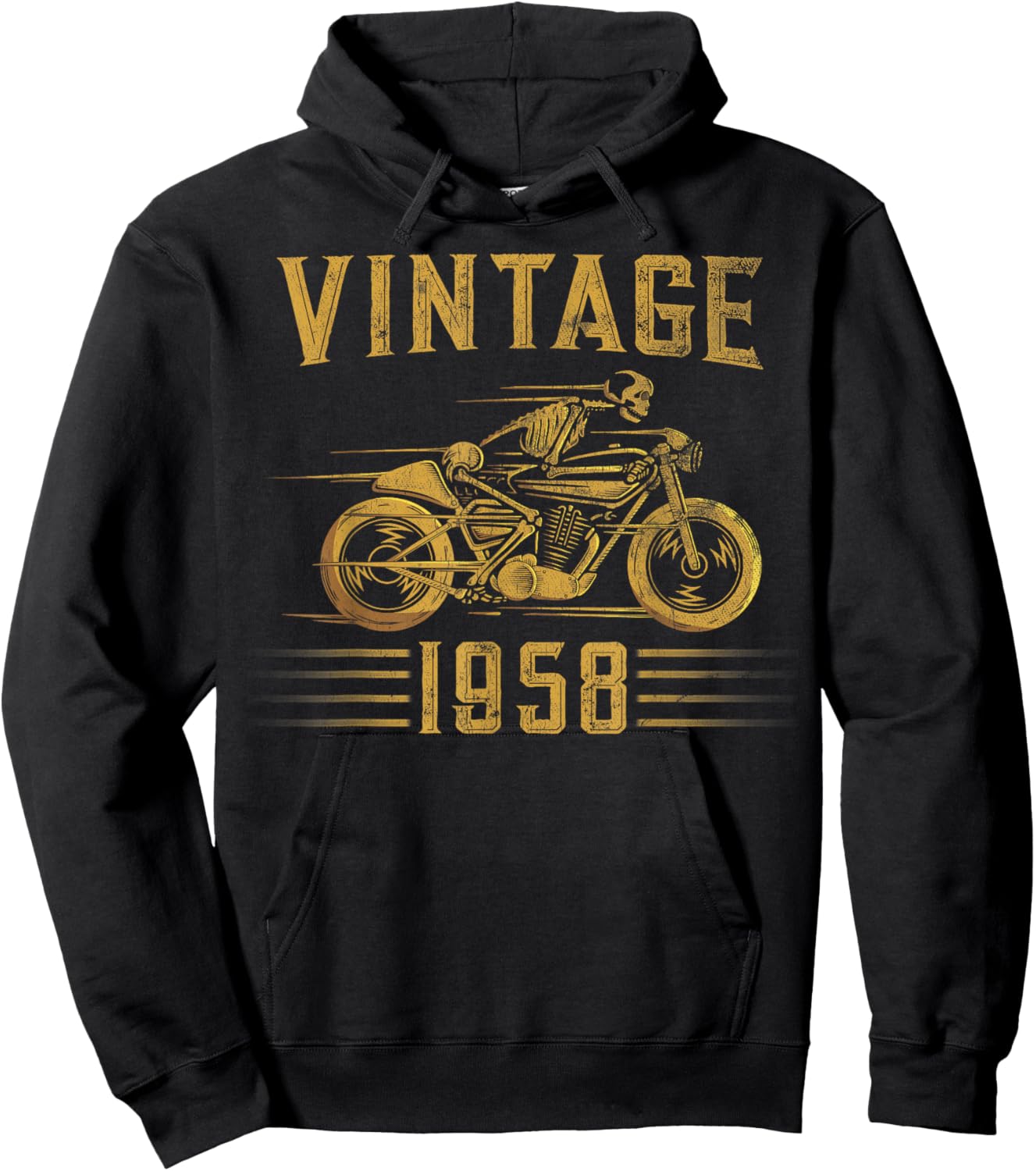 Vintage 1958 biker motorcycle Hoodie - Hoodie | Black