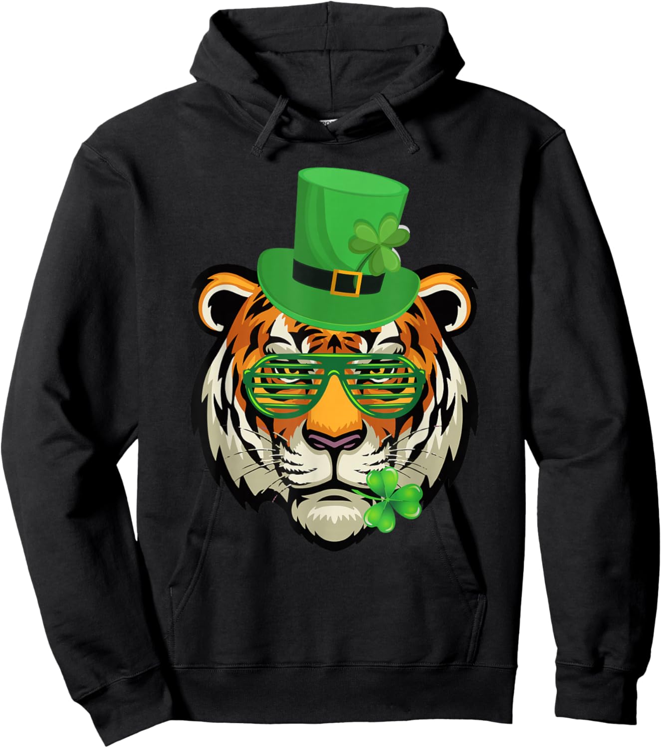 Tiger Leprechaun St Patricks Day Hoodie - Hoodie | Black