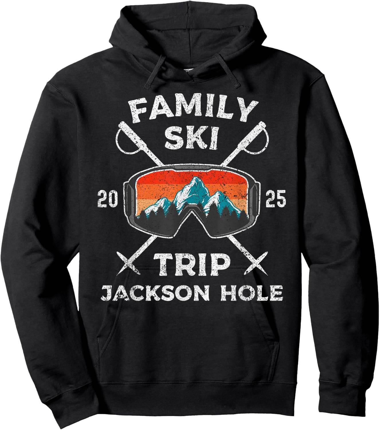 Family Ski Trip 2025 Family Vacation Jackson Hole Wyoming Hoodie - Hoodie | Black