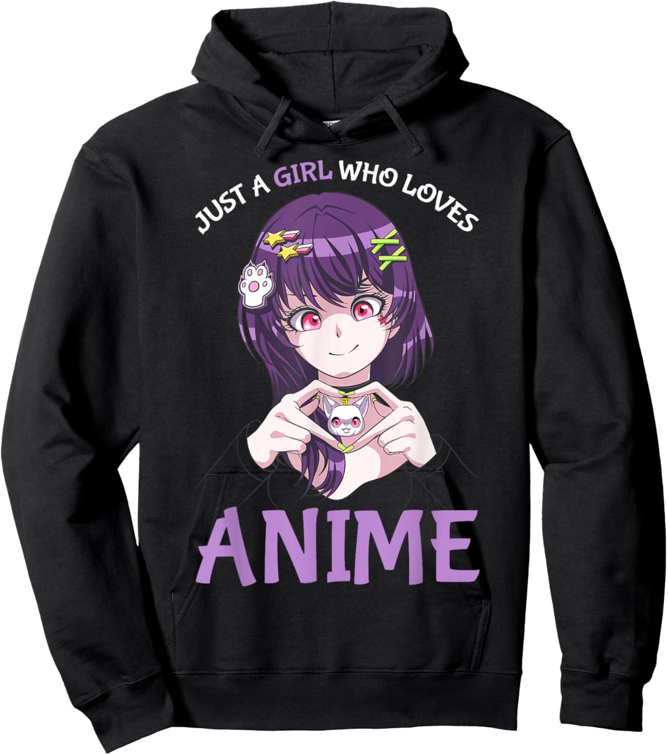 Just A Girl Who Loves Anime Teenage Girls Merch Stuff Hoodie - Hoodie | Black