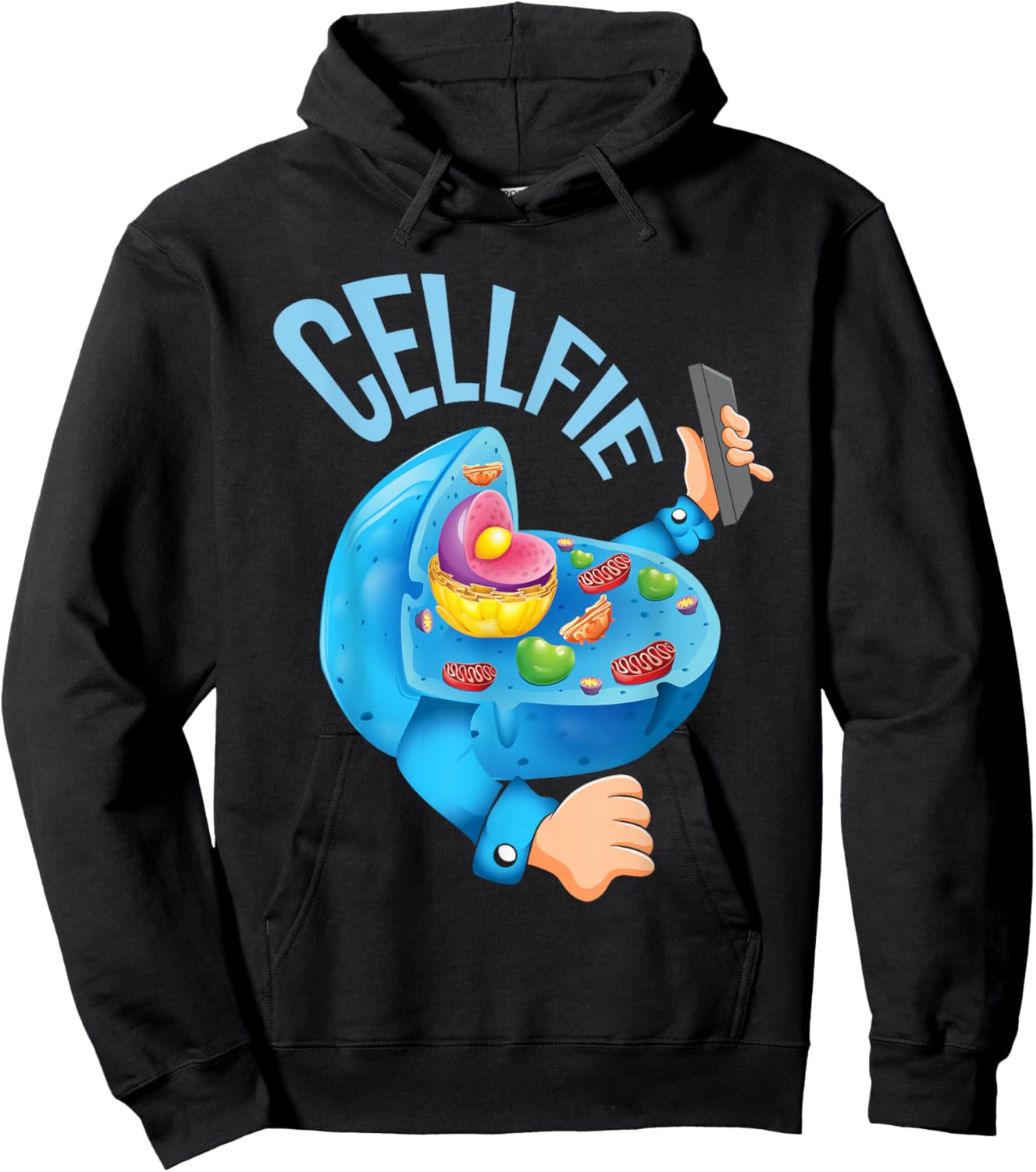Cellfie - Funny Biologist Biology Student Cell Science Hoodie - Hoodie | Black