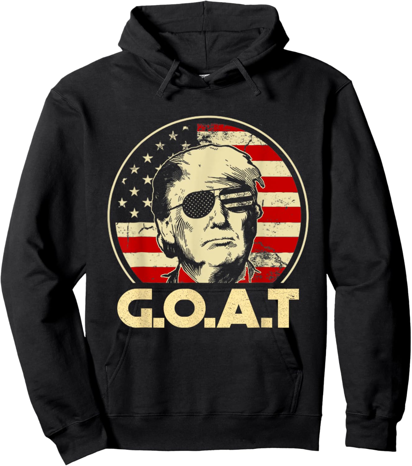 Trump GOAT 45th Presidential Circle Back Election 2024 Hoodie - Hoodie | Black