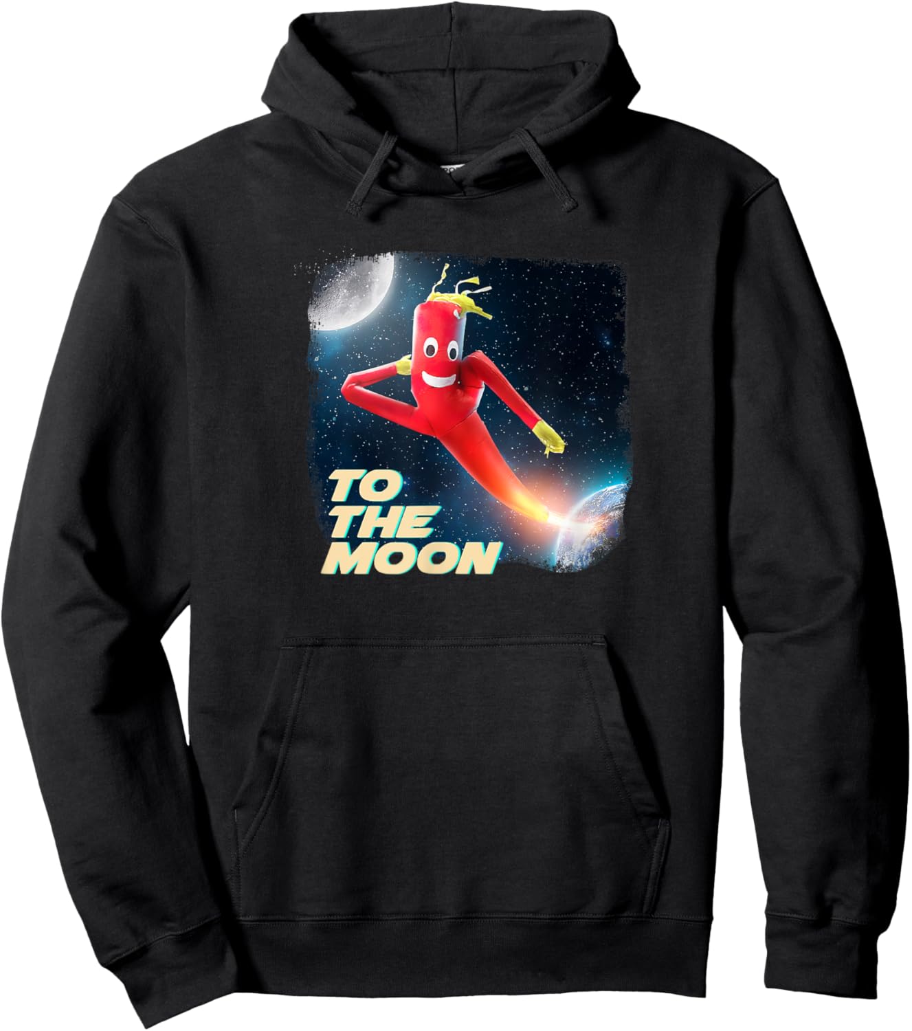 To the moon crypto and stocks wacky waving tube guy Hoodie - Hoodie | Black