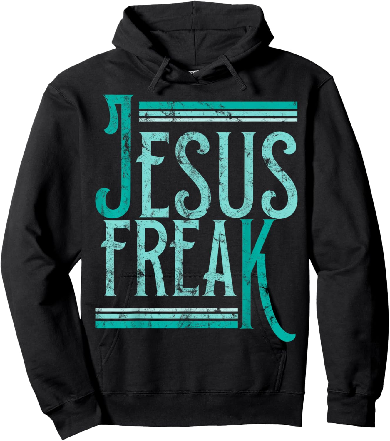 Christian Religious Bible Jesus Freak Distressed Hoodie - Hoodie | Black