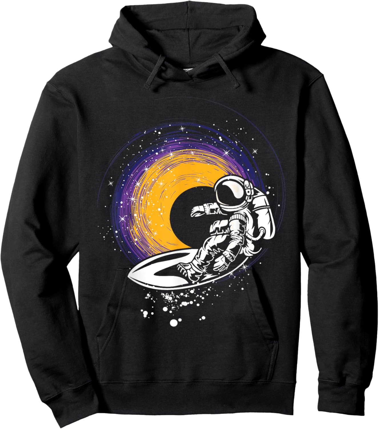 Surfing Astronaut - Galaxy Planets Space Spaceship Hoodie - Hoodie | Black