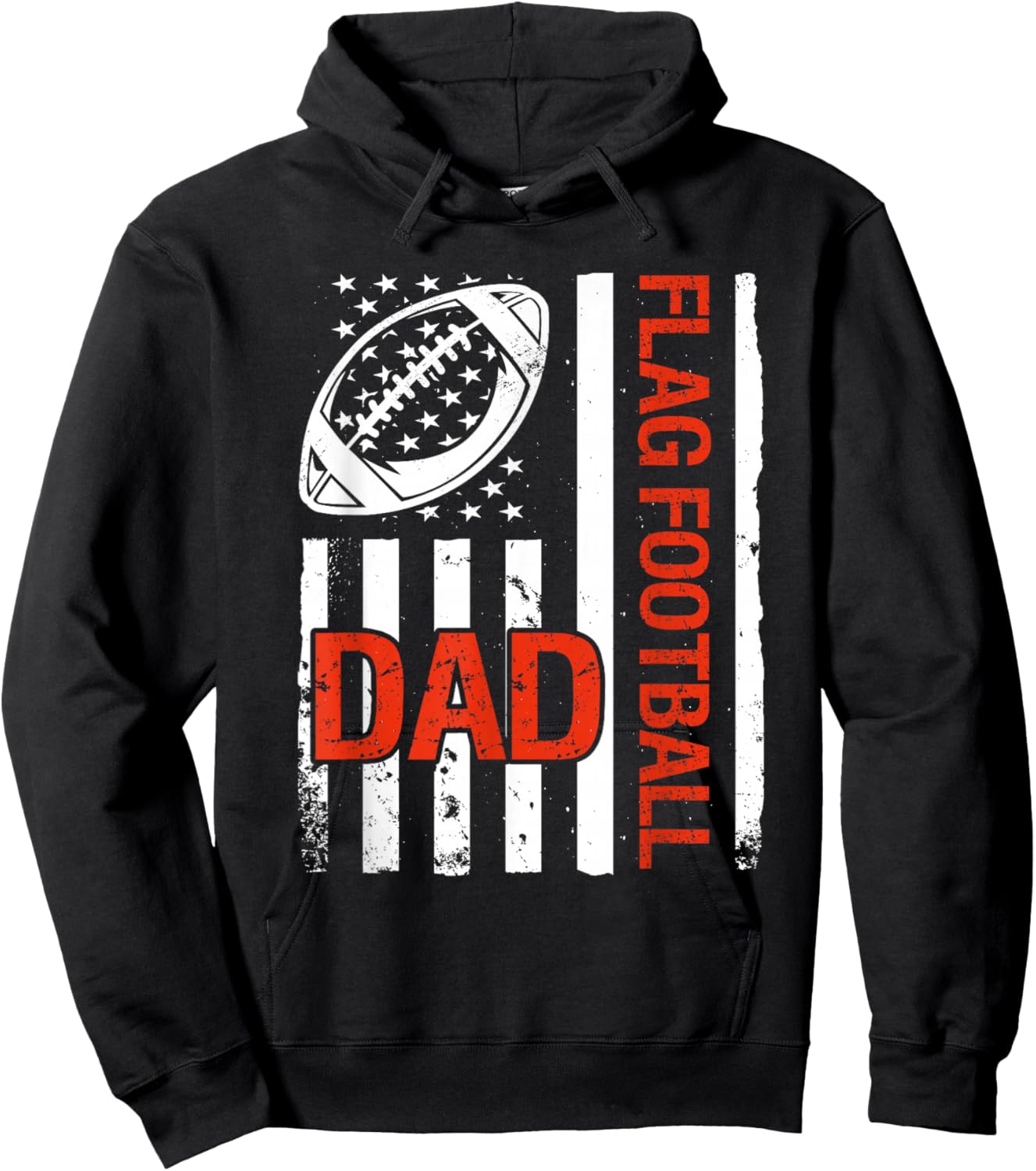 Flag Football Dad USA Flag Hoodie - Hoodie | Black