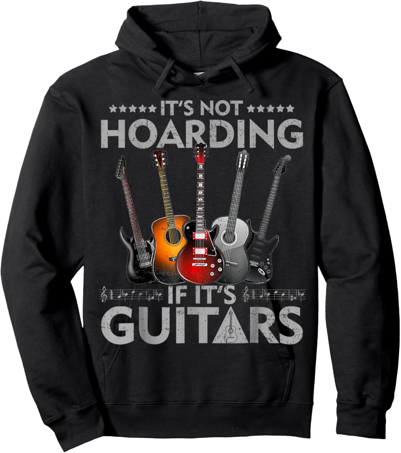 It's Not Hoarding If Its Guitars Vintage Hoodie - Hoodie | Black